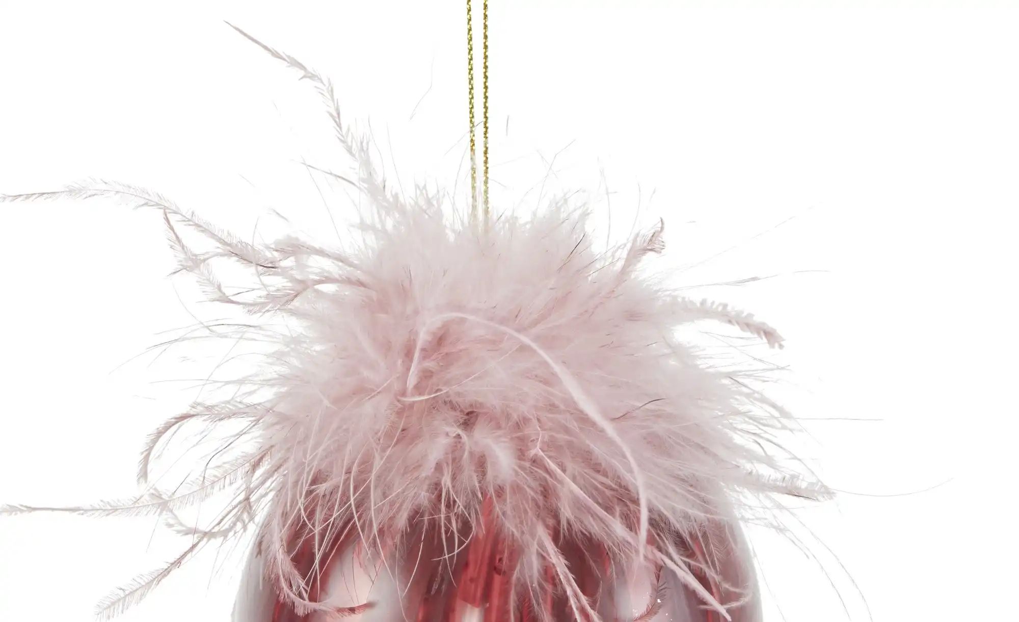 Thumbnail - HOME STORY Weihnachtsbaumkugel mit Federn ¦ rosa/pink ¦ Glas,Kunststoff,Aluminium Ø: 8 Weihnachten - Höffner