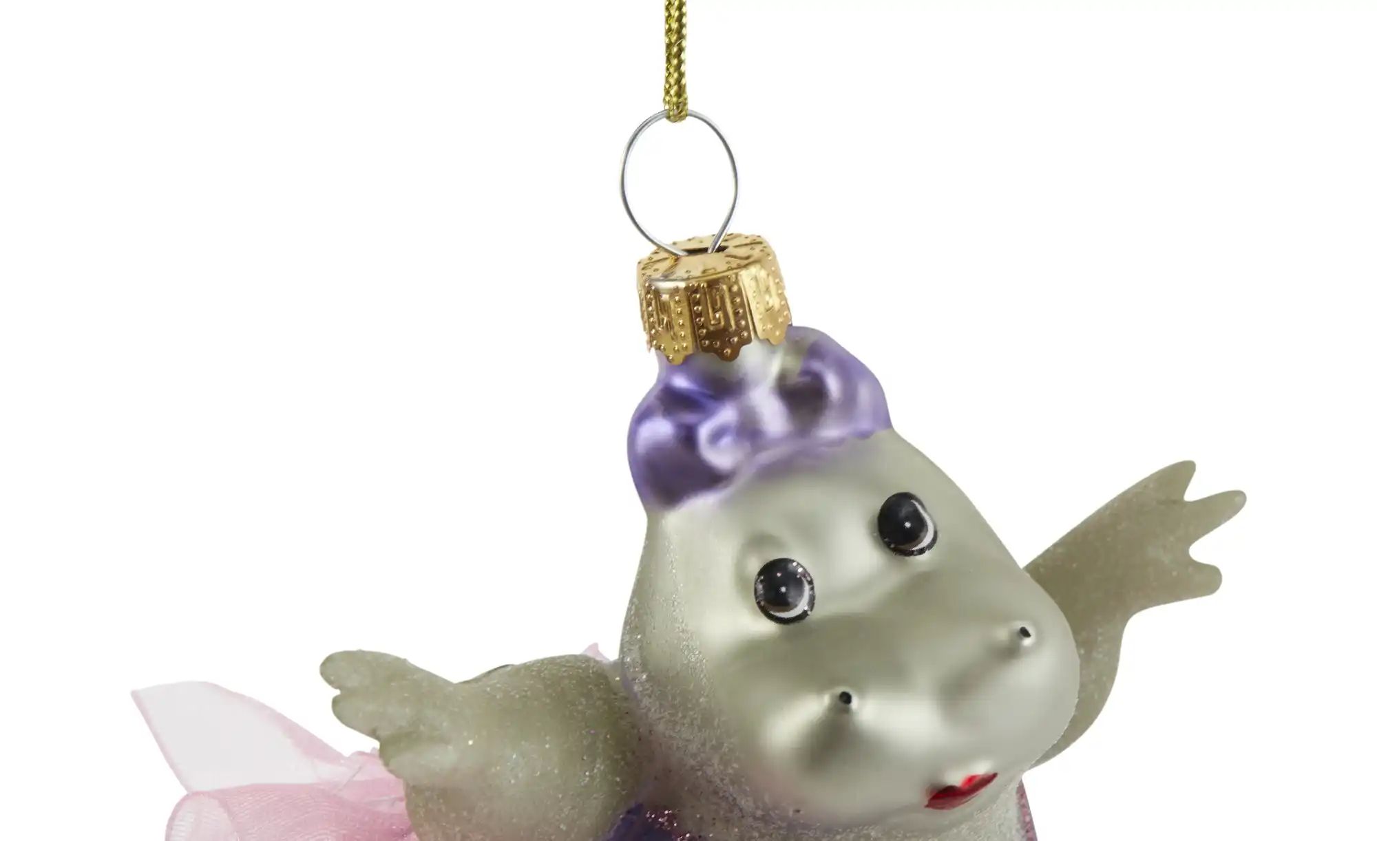 Thumbnail - HOME STORY Weihnachtsbaumschmuck Nilpferd ¦ grau ¦ Glas,Aluminium ¦ Maße (cm): B: 6,5 H: 11 T: 5.5 Weihnachten - Höffn...