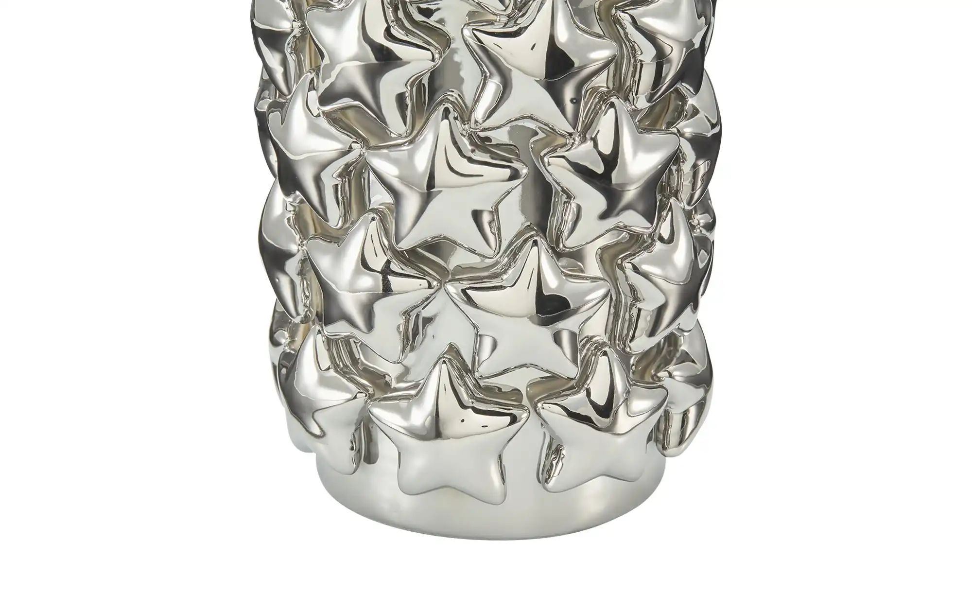 Thumbnail - HOME STORY Vase mit 3D Sternen   ¦ silber ¦ Dolomite ¦ Maße (cm): H: 23  Ø: 12.8 Accessoires > Vasen - Höffner
