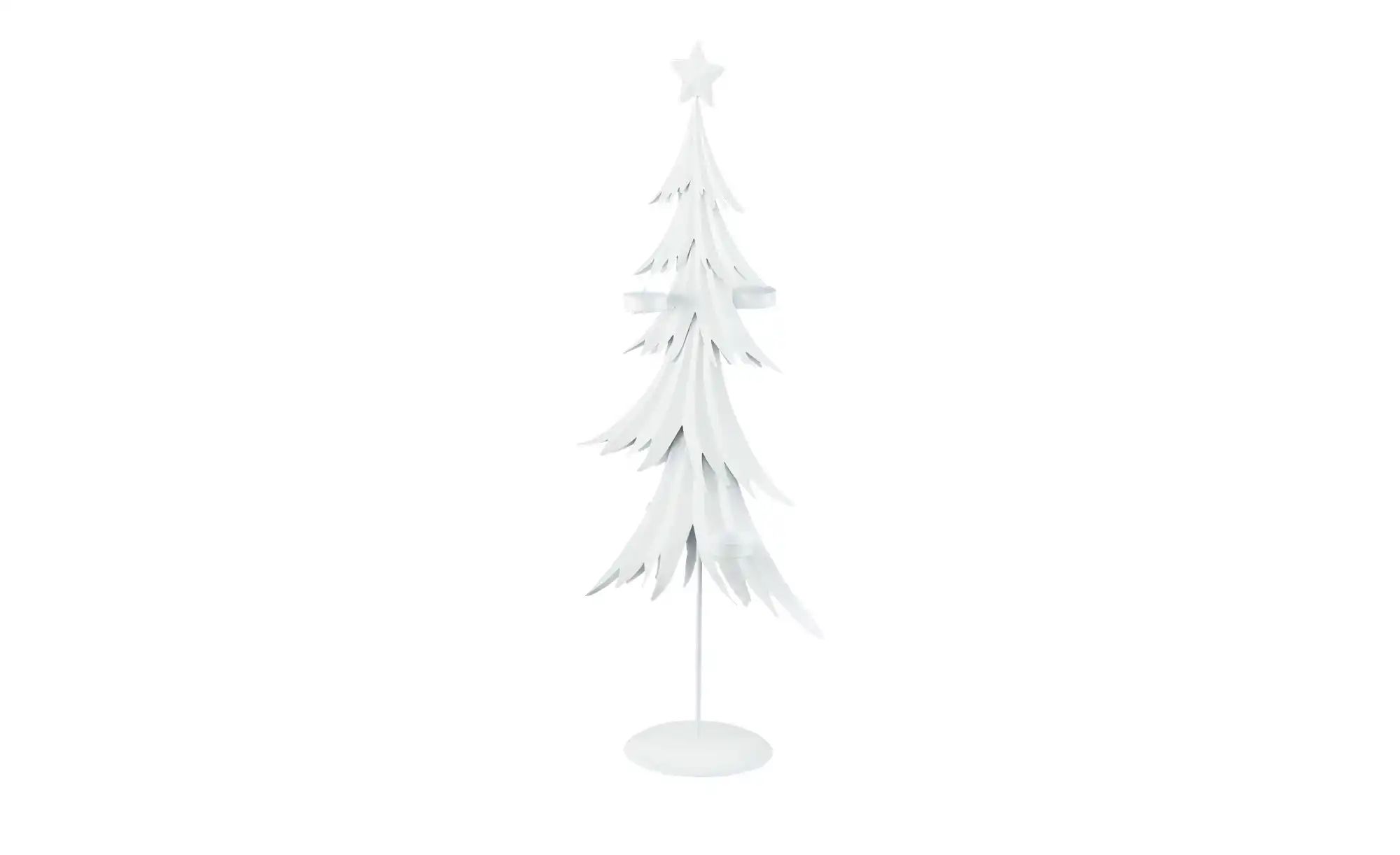 HOME STORY Teelichthalter Tannenbaum   ¦ weiß ¦ Metall ¦ Maße (cm): B: 29 H günstig online kaufen