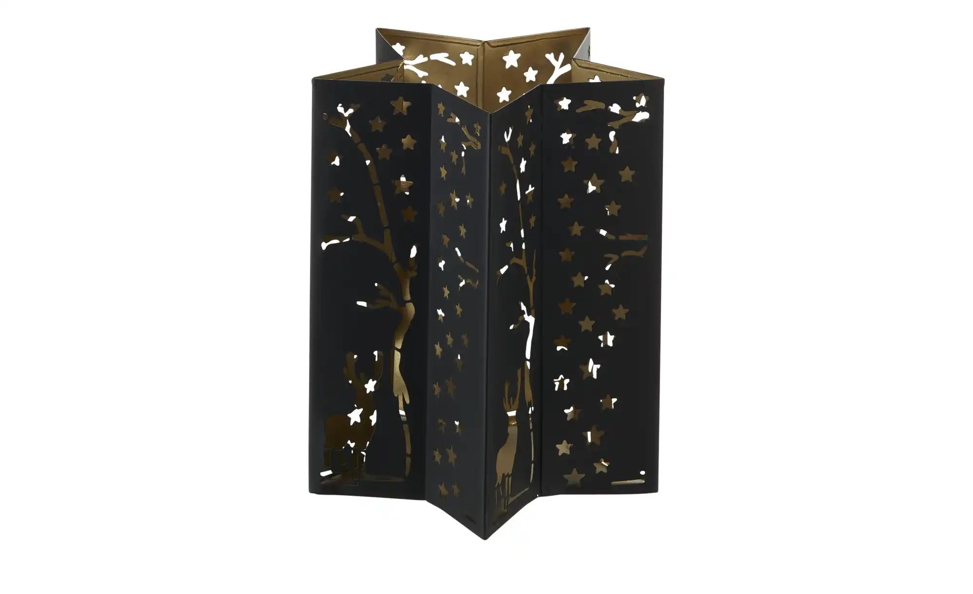 HOME STORY Windlicht Stern   ¦ schwarz ¦ Eisen ¦ Maße (cm): B: 19 H: 23 T: günstig online kaufen