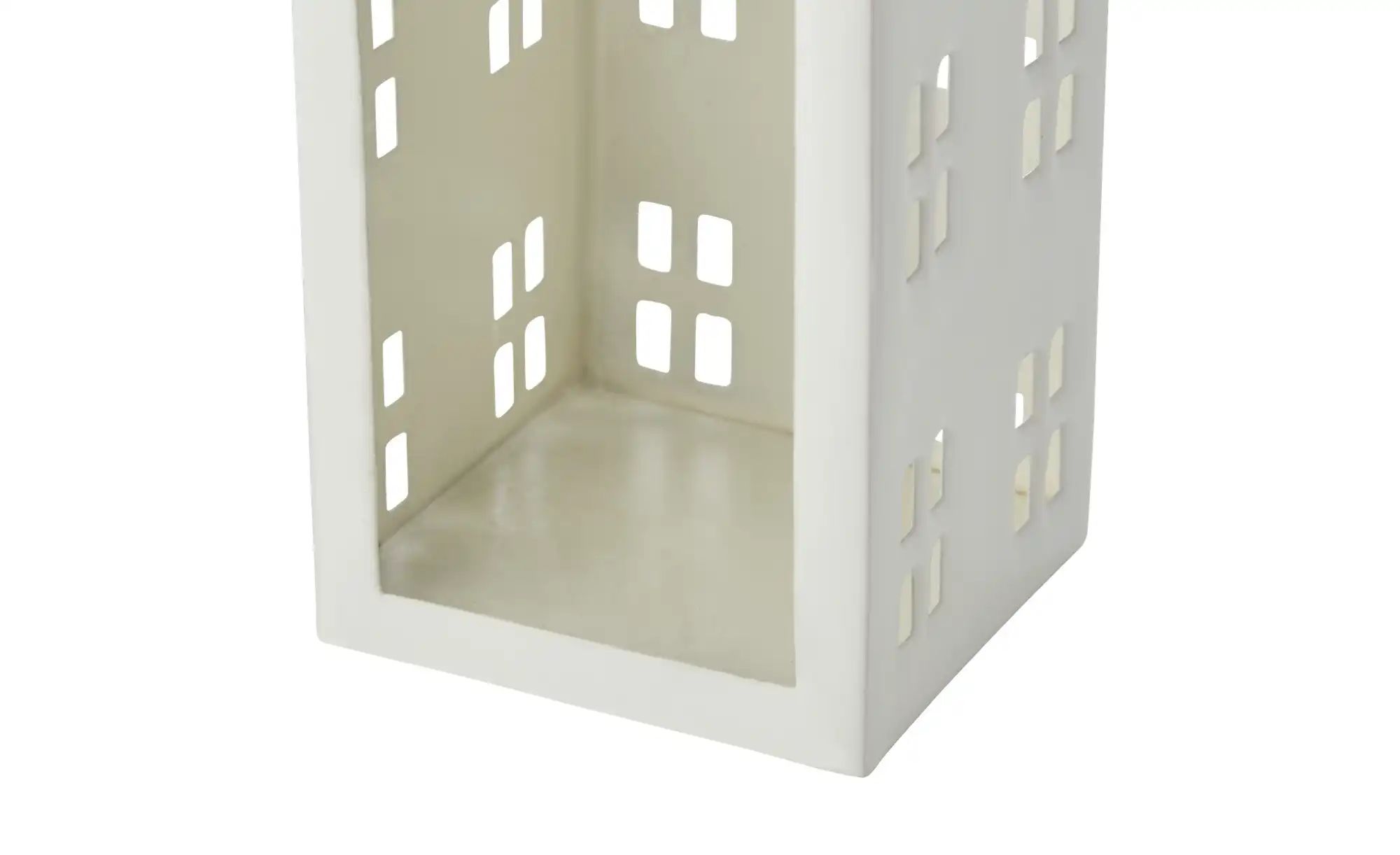 HOME STORY Windlicht Haus   ¦ weiß ¦ Eisen ¦ Maße (cm): B: 9,5 H: 34 T: 10. günstig online kaufen