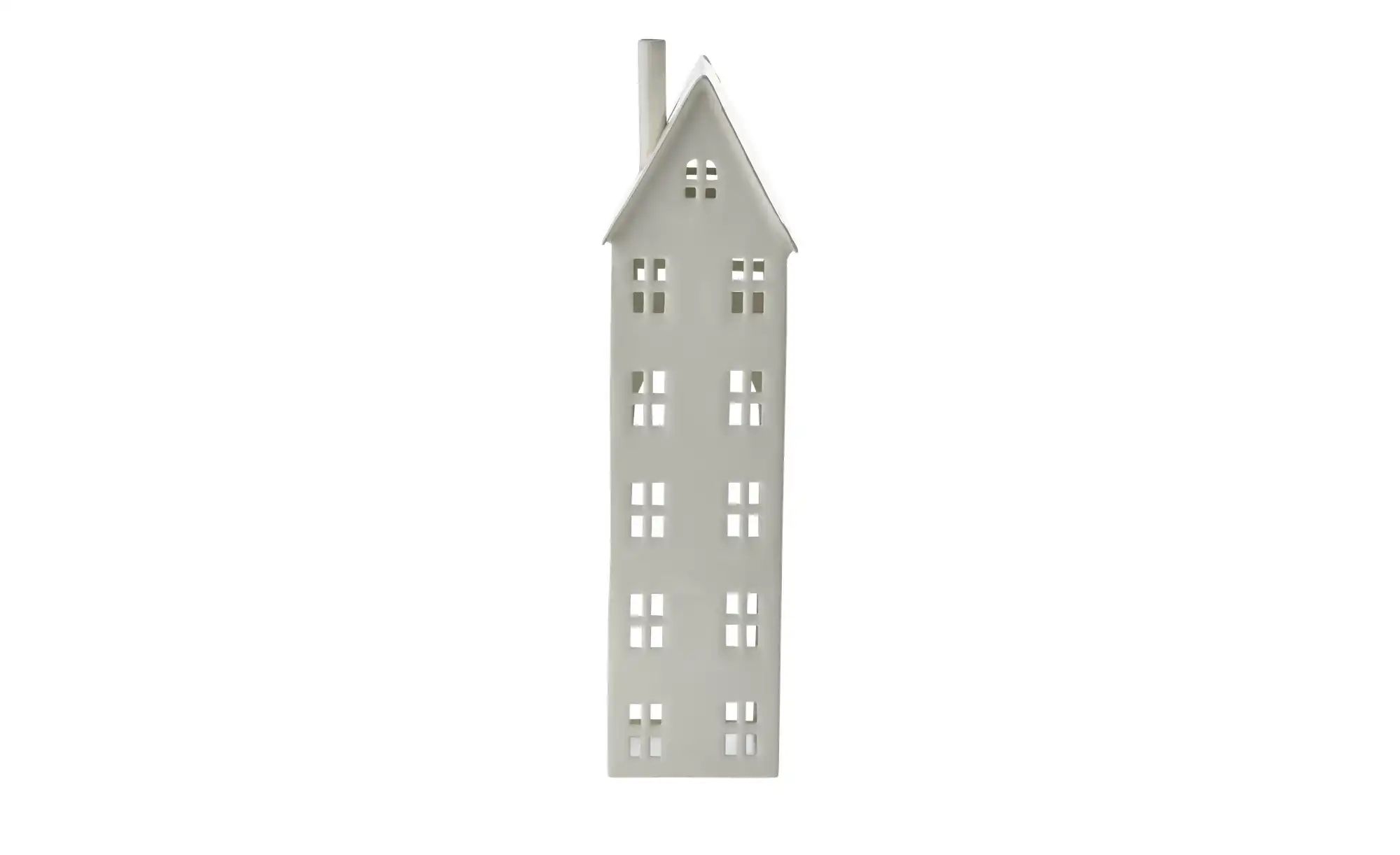 HOME STORY Windlicht Haus   ¦ weiß ¦ Eisen ¦ Maße (cm): B: 9,5 H: 34 T: 10. günstig online kaufen