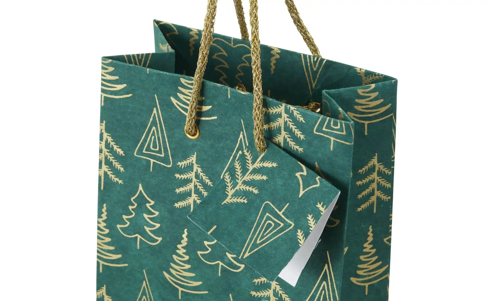 Thumbnail - HOME STORY Geschenktüte ¦ grün ¦ Papier ¦ Maße (cm): B: 21,5 H: 16,5 T: 9.0 Weihnachten - Höffner