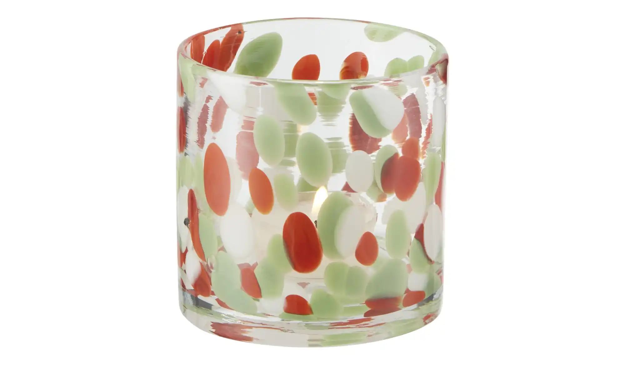 HOME STORY Teelichtglas   ¦ mehrfarbig ¦ Glas ¦ Maße (cm): H: 8,5  Ø: 8.5 A günstig online kaufen