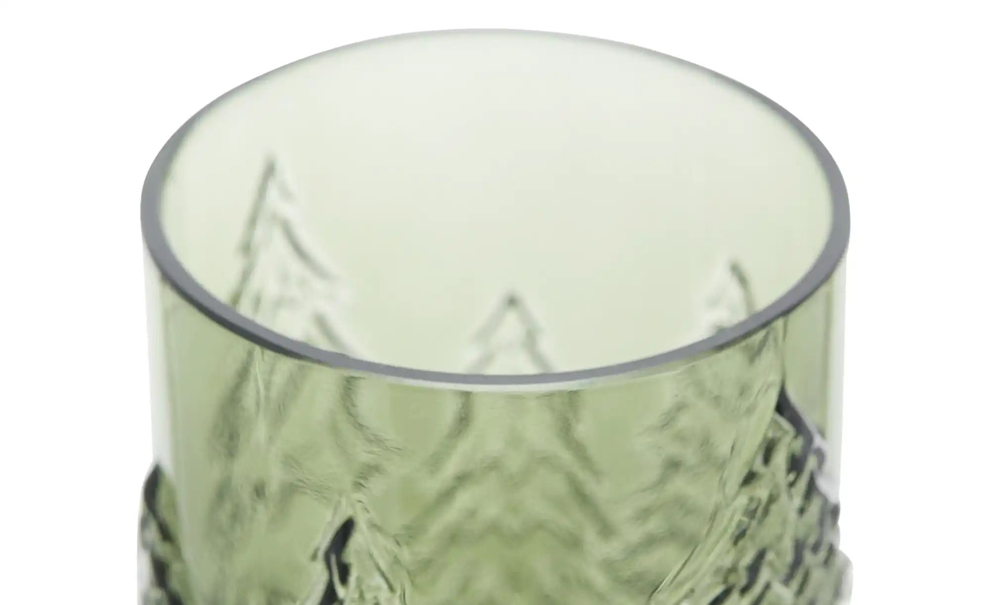 HOME STORY Windlicht Tanne   ¦ grün ¦ Glas ¦ Maße (cm): H: 13  Ø: 11.5 Acce günstig online kaufen