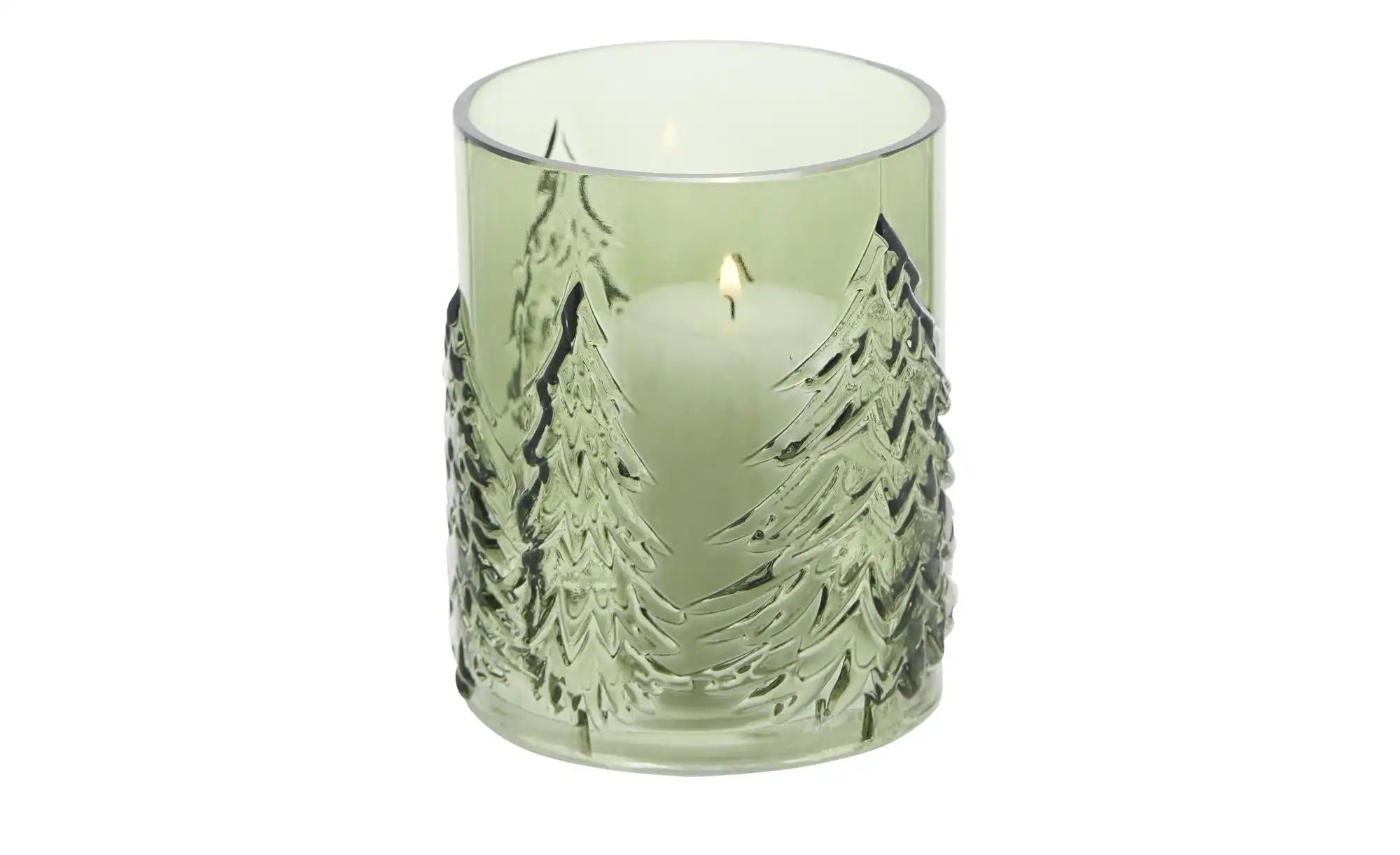 Thumbnail - HOME STORY Windlicht Tanne ¦ grün ¦ Glas ¦ Maße (cm): H: 13 Ø: 11.5 Weihnachten - Höffner
