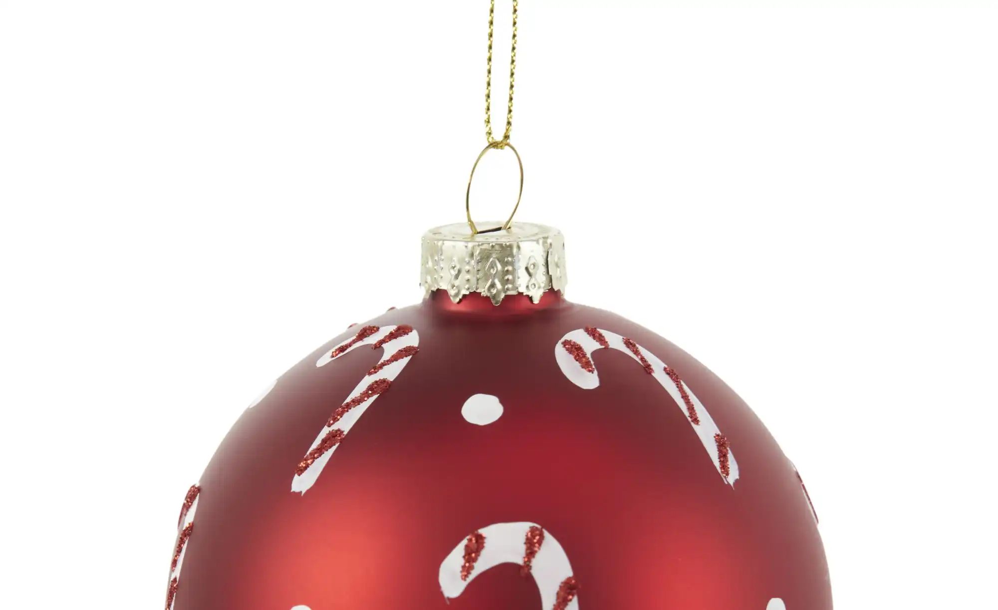 Thumbnail - HOME STORY Weihnachtskugel mit Zuckerstangen ¦ Glas,Aluminium ¦ Maße (cm): H: 8 Ø: 8 Weihnachten - Höffner