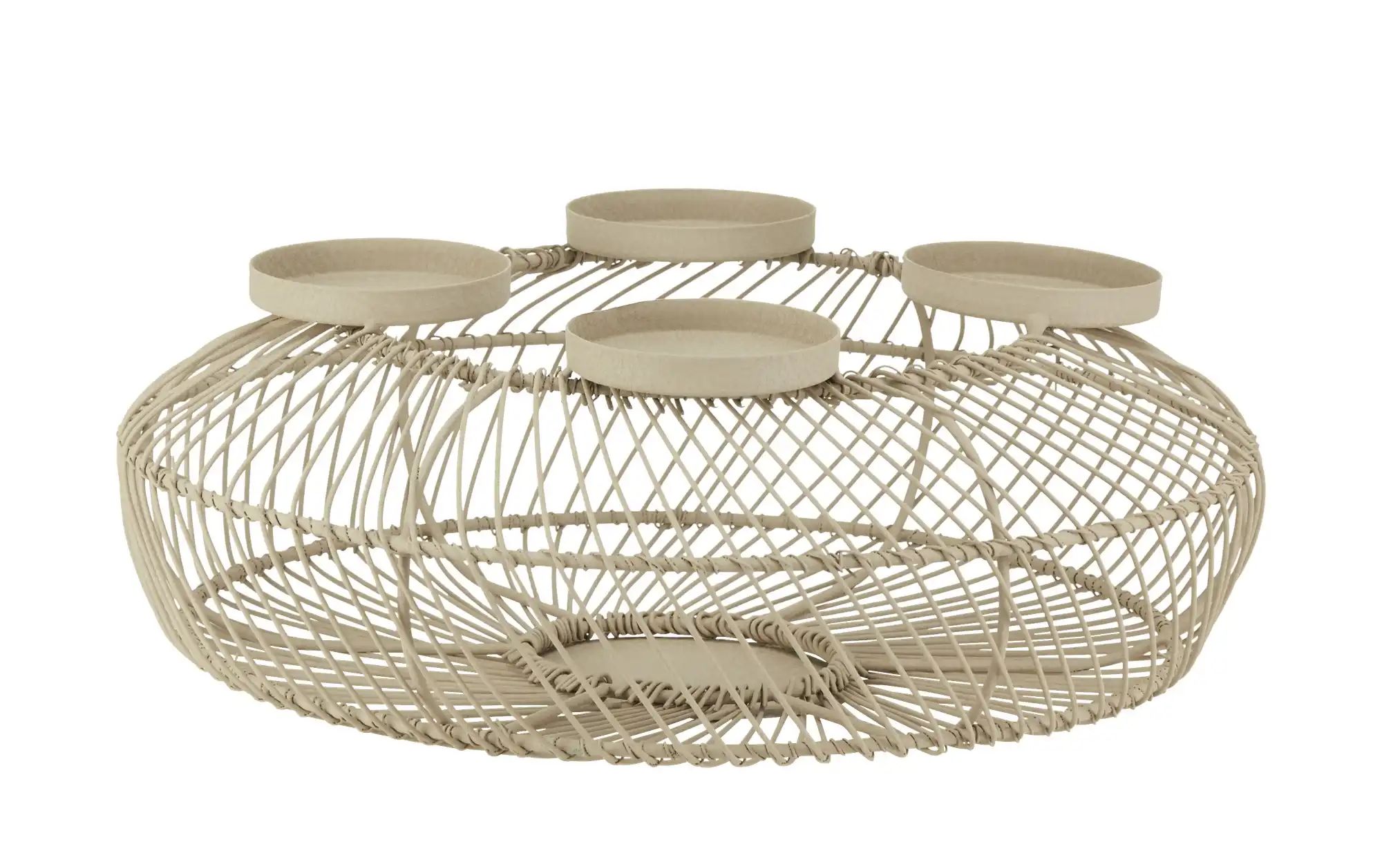 HOME STORY Adventskerzenständer   ¦ beige ¦ Eisen ¦ Maße (cm): B: 34 H: 13 günstig online kaufen