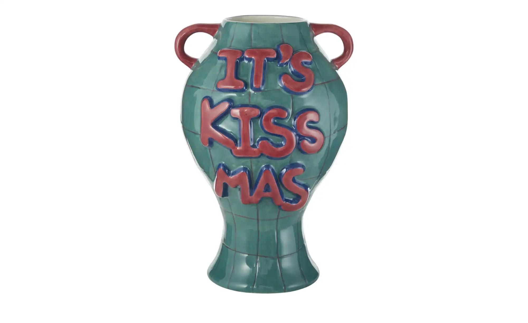 HOME STORY Vase Kissmas   ¦ blau ¦ Dolomite ¦ Maße (cm): B: 19,1 H: 29,3 T: günstig online kaufen