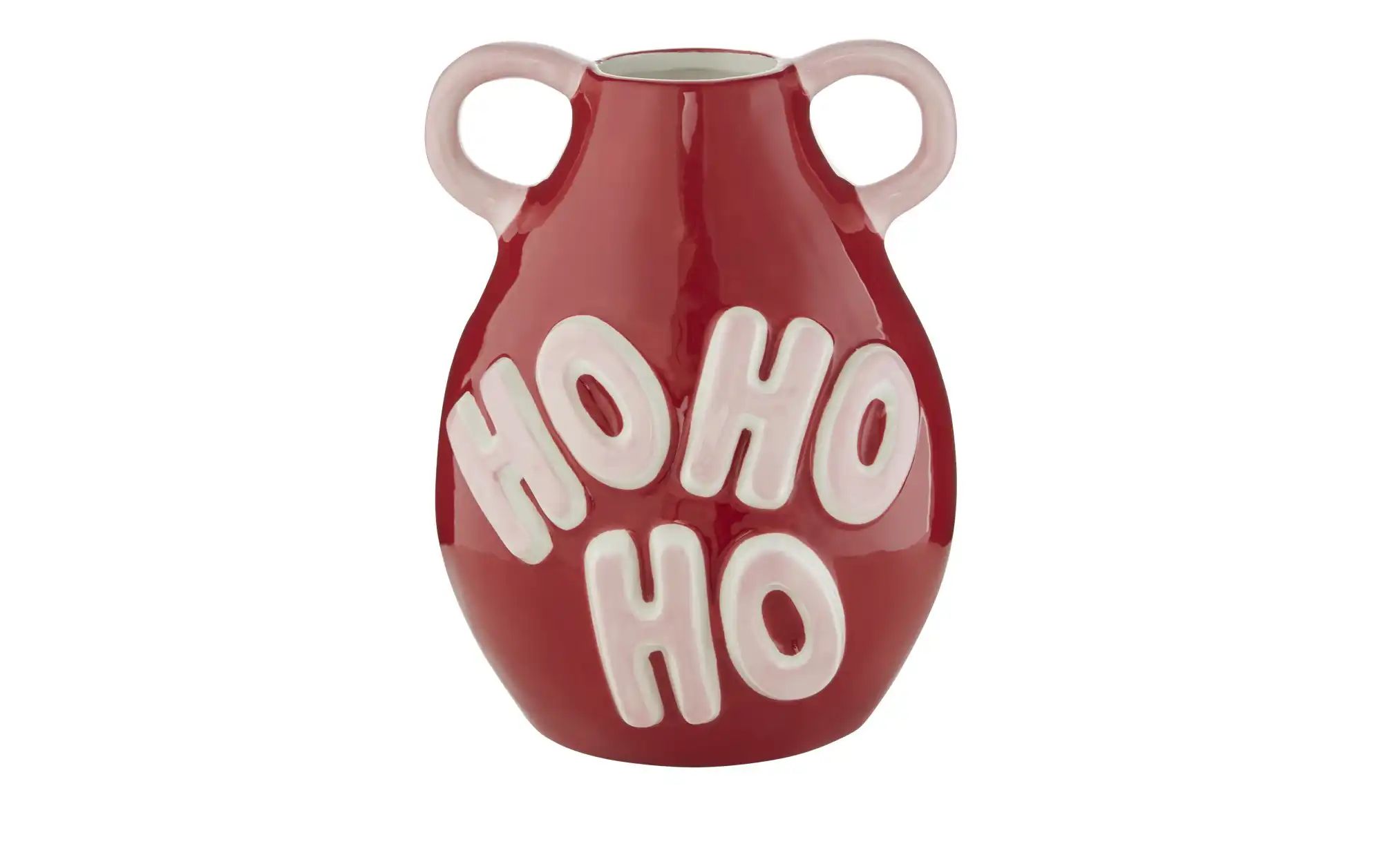HOME STORY Vase Hohoho   ¦ rot ¦ Dolomite ¦ Maße (cm): B: 15,6 H: 20,3 T: 1 günstig online kaufen