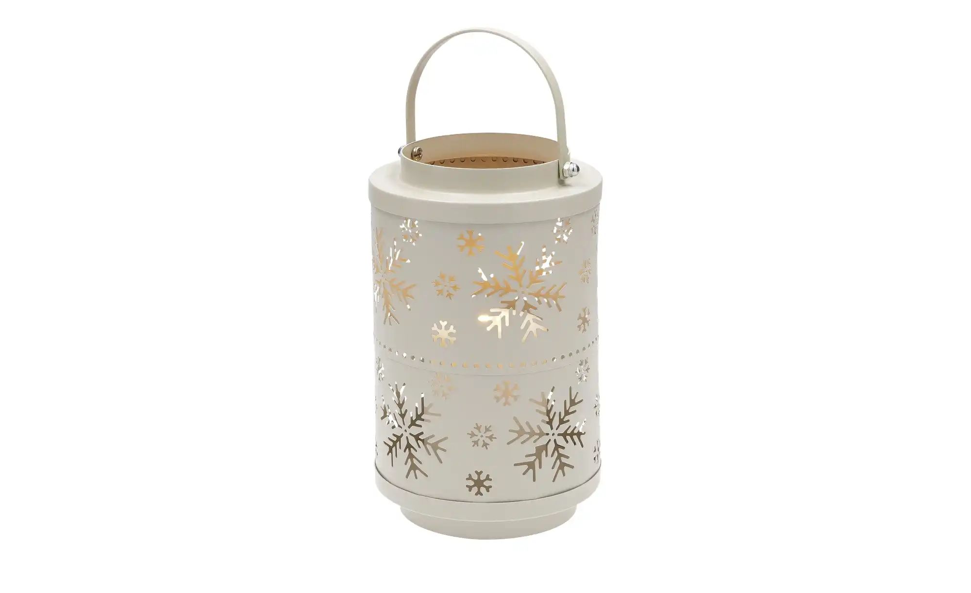 Laterne mit Sternen   ¦ creme ¦ Eisen ¦ Maße (cm): H: 19  Ø: 13 Accessoires günstig online kaufen