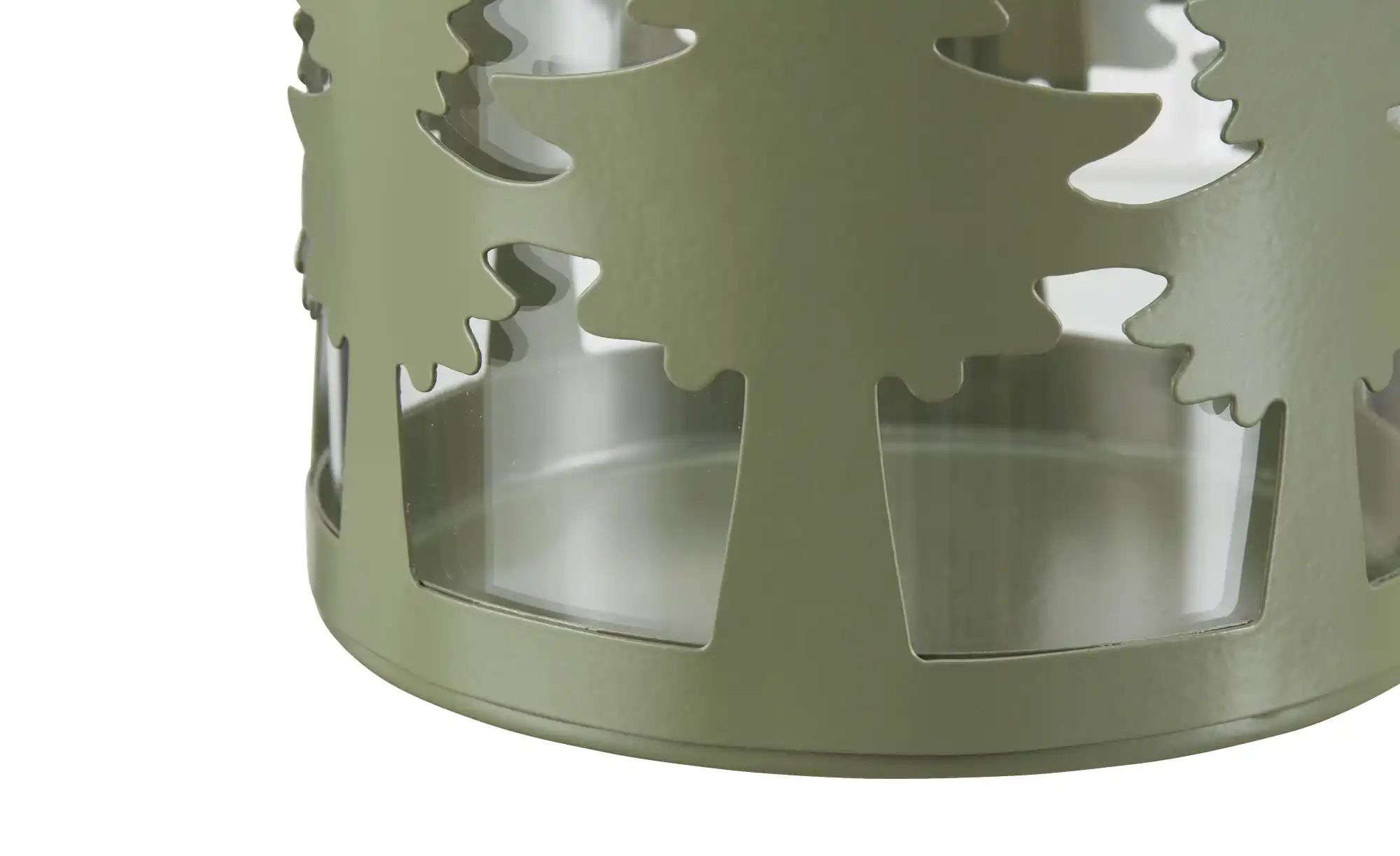 HOME STORY Windlicht Tanne   ¦ grün ¦ Eisen,Glas ¦ Maße (cm): H: 15  Ø: 10. günstig online kaufen