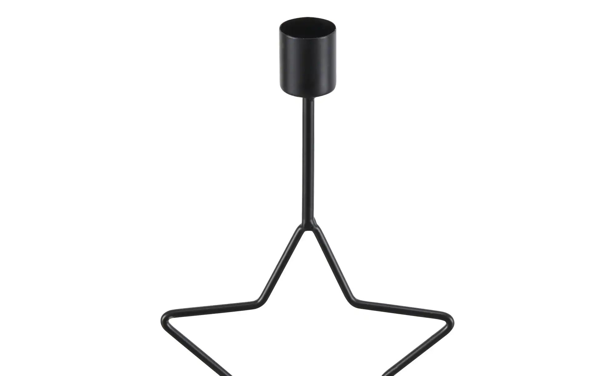 HOME STORY Kerzenhalter Stern   ¦ schwarz ¦ Eisen ¦ Maße (cm): B: 11,8 H: 3 günstig online kaufen