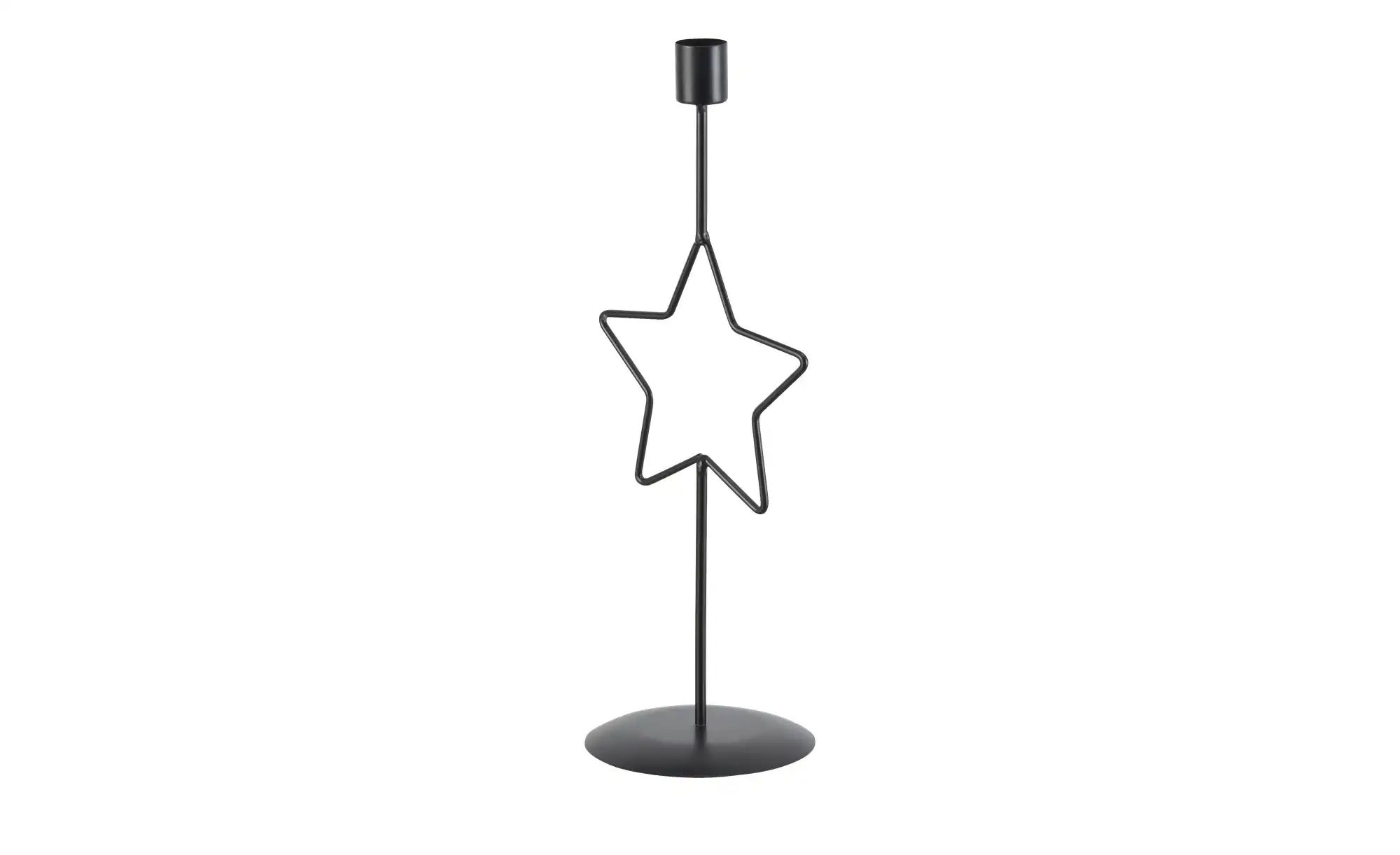 HOME STORY Kerzenhalter Stern   ¦ schwarz ¦ Eisen ¦ Maße (cm): B: 11,8 H: 3 günstig online kaufen