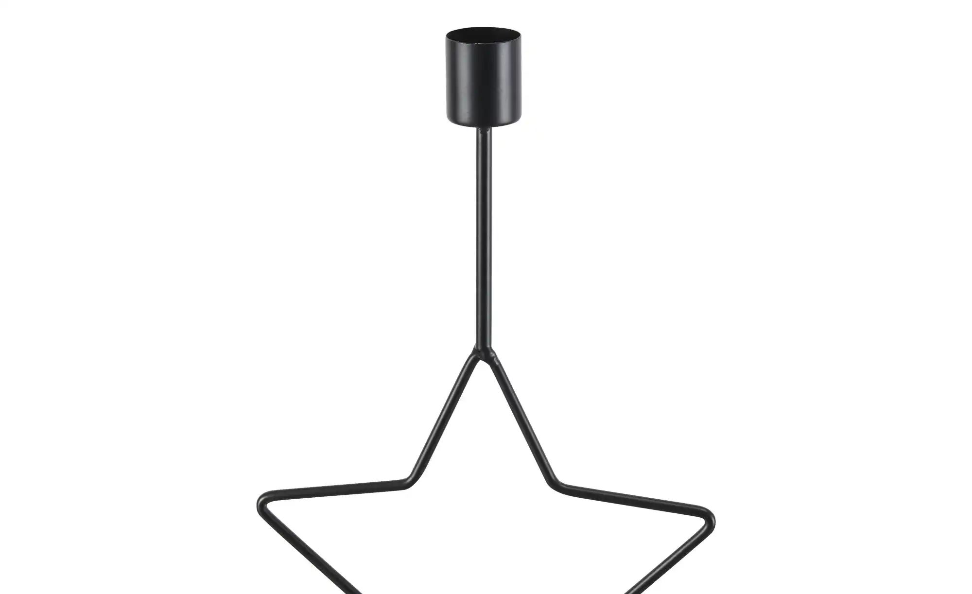 HOME STORY Kerzenhalter Stern   ¦ schwarz ¦ Eisen ¦ Maße (cm): B: 14 H: 35, günstig online kaufen