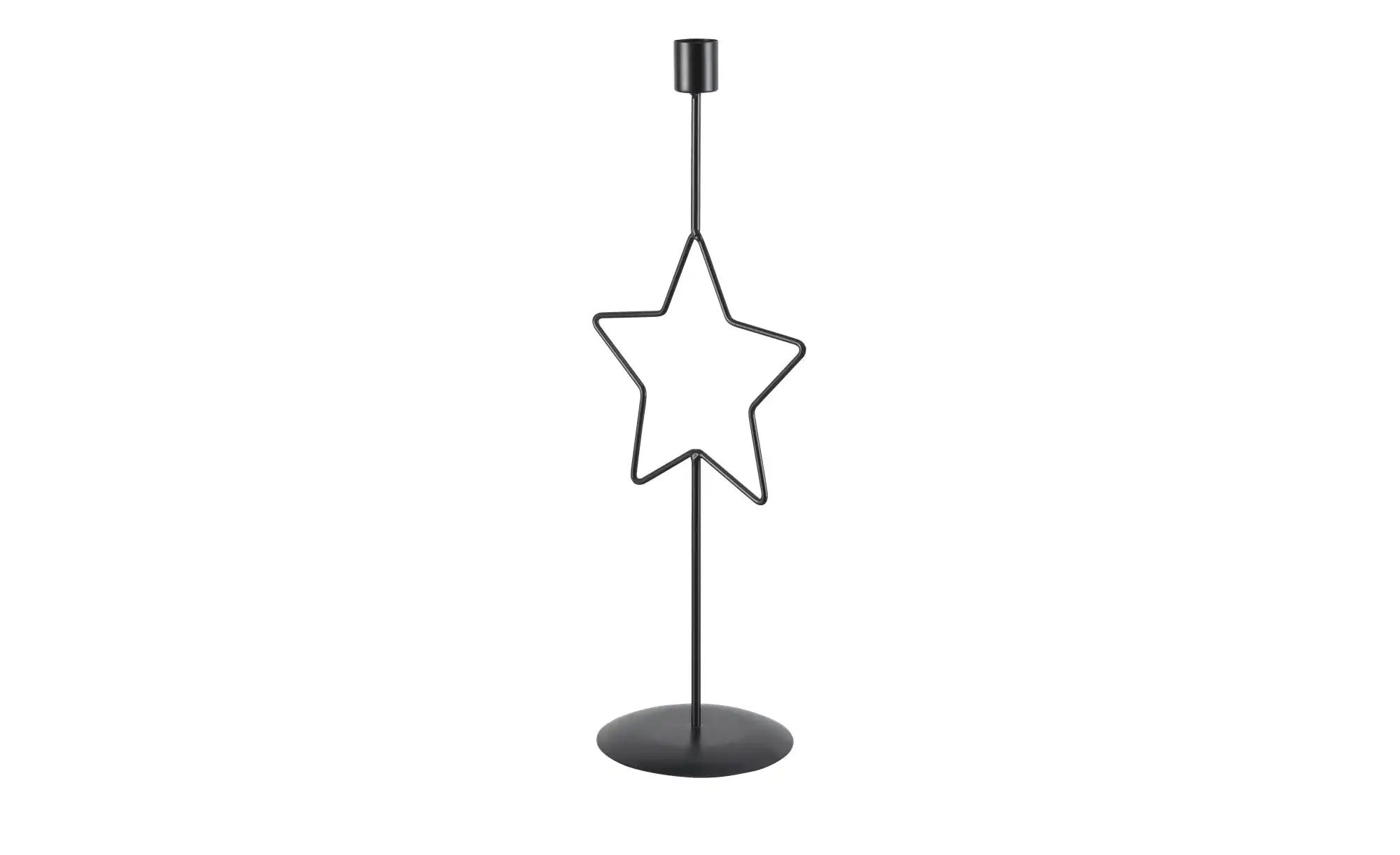 HOME STORY Kerzenhalter Stern   ¦ schwarz ¦ Eisen ¦ Maße (cm): B: 14 H: 35, günstig online kaufen