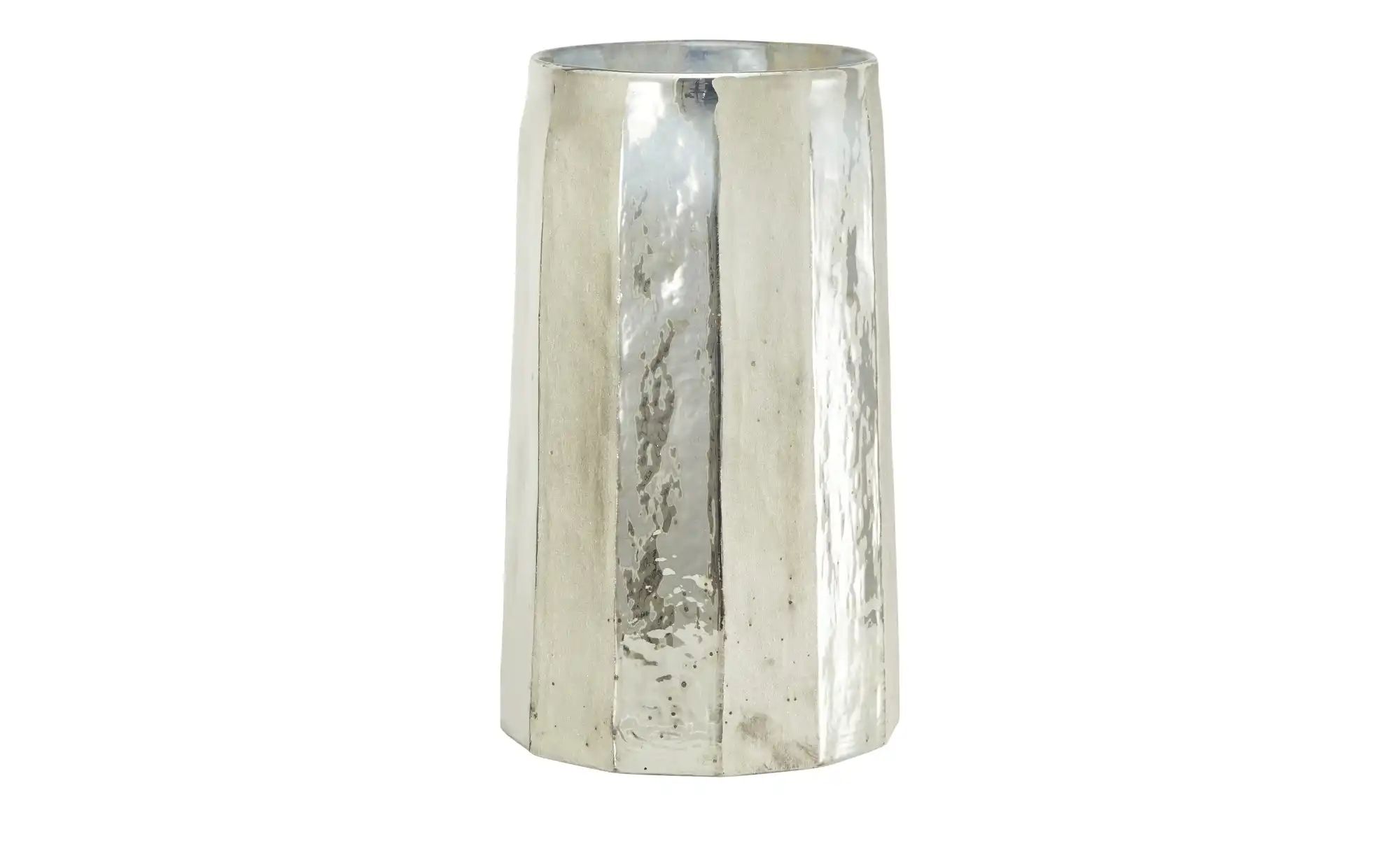 HOME STORY Vase   ¦ silber ¦ Glas ¦ Maße (cm): H: 33,5  Ø: 20.5 Weihnachten günstig online kaufen