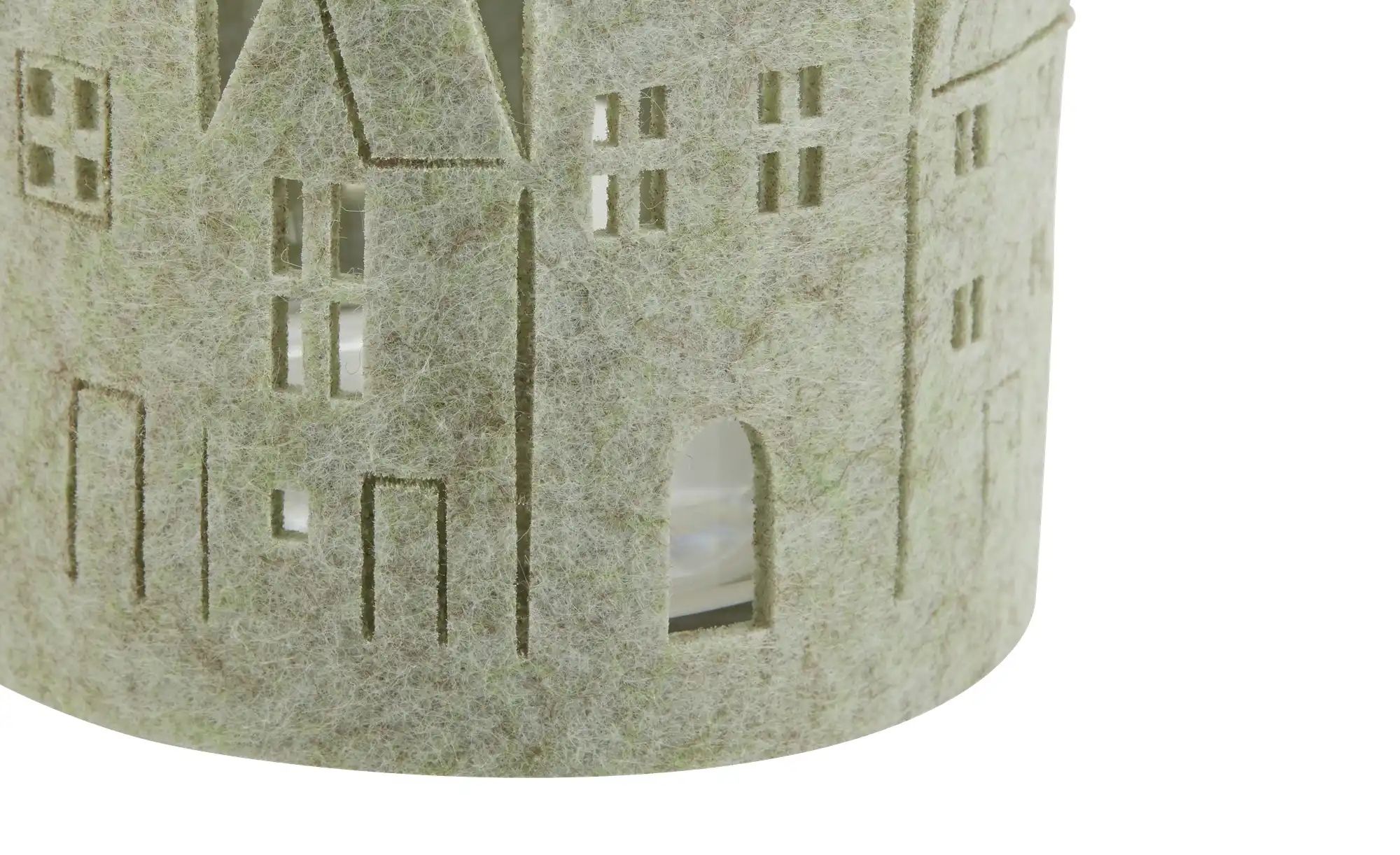 Thumbnail - Windlicht Häuser   ¦ grün ¦ Glas,Filz ¦ Maße (cm): H: 13  Ø: 9 Weihnachten - Höffner