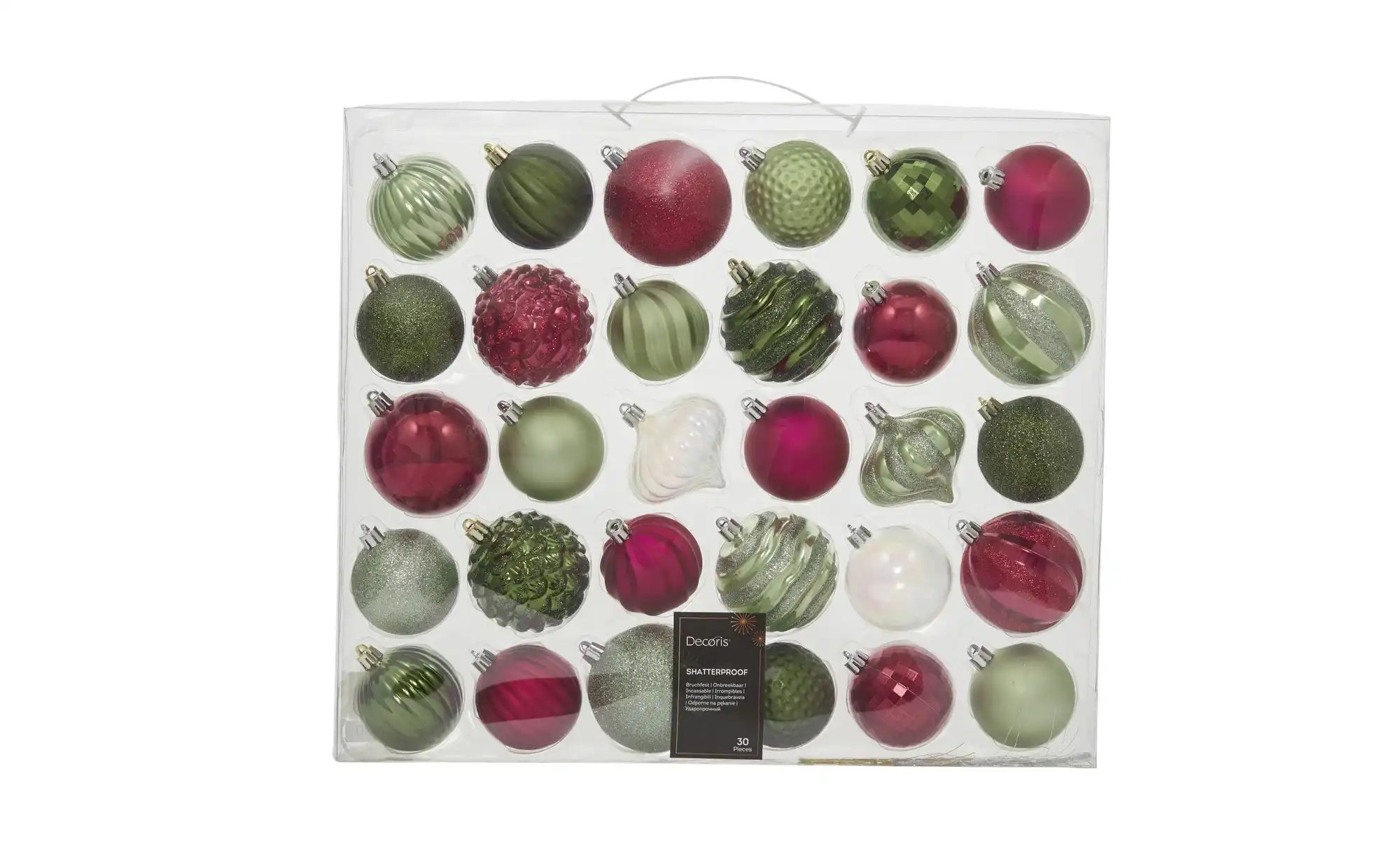 Thumbnail - Weihnachtsbaumkugeln 30er Set   ¦ grün ¦ Kunststoff Ø: 6 Weihnachten - Höffner