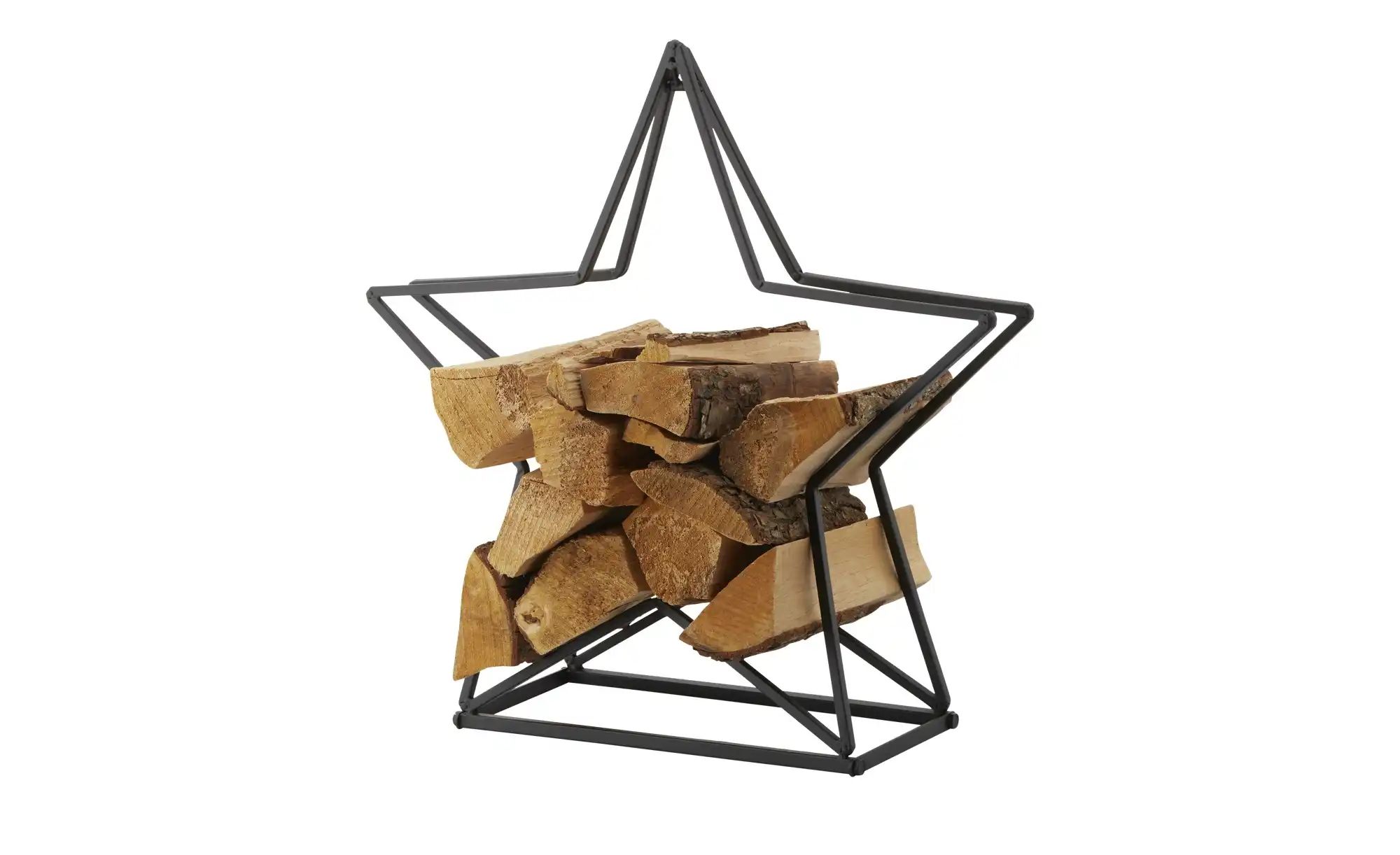 Thumbnail - Kaminholzregal Stern   ¦ schwarz ¦ Maße (cm): B: 64 H: 62,5 T: 20.0 Weihnachten - Höffner