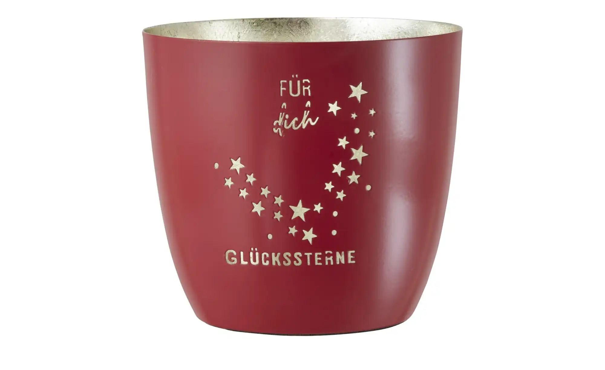 HOME STORY Teelichthalter   ¦ rot ¦ Metall ¦ Maße (cm): H: 13  Ø: 12 Access günstig online kaufen