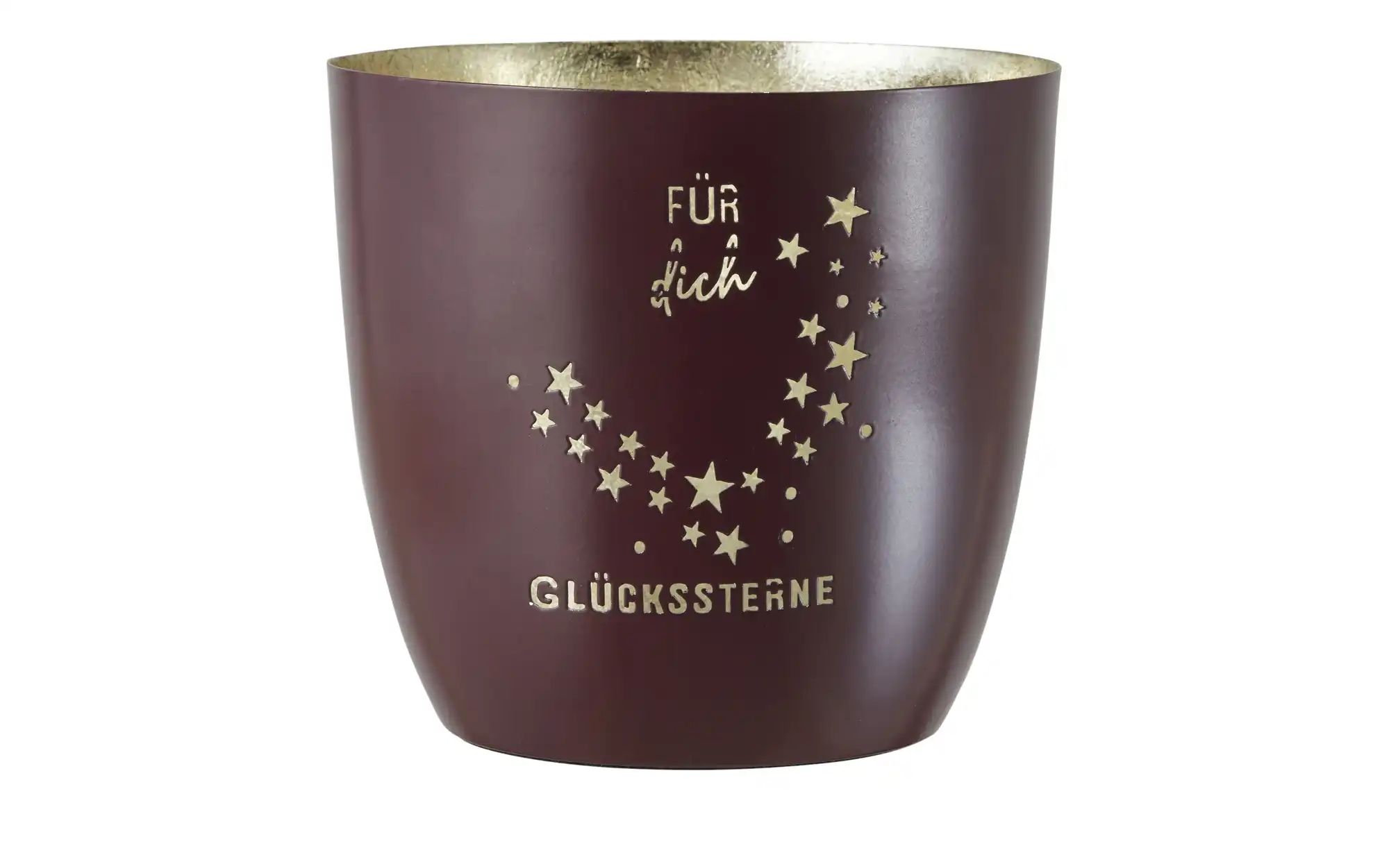 HOME STORY Teelichthalter   ¦ lila/violett ¦ Metall ¦ Maße (cm): H: 13  Ø: günstig online kaufen