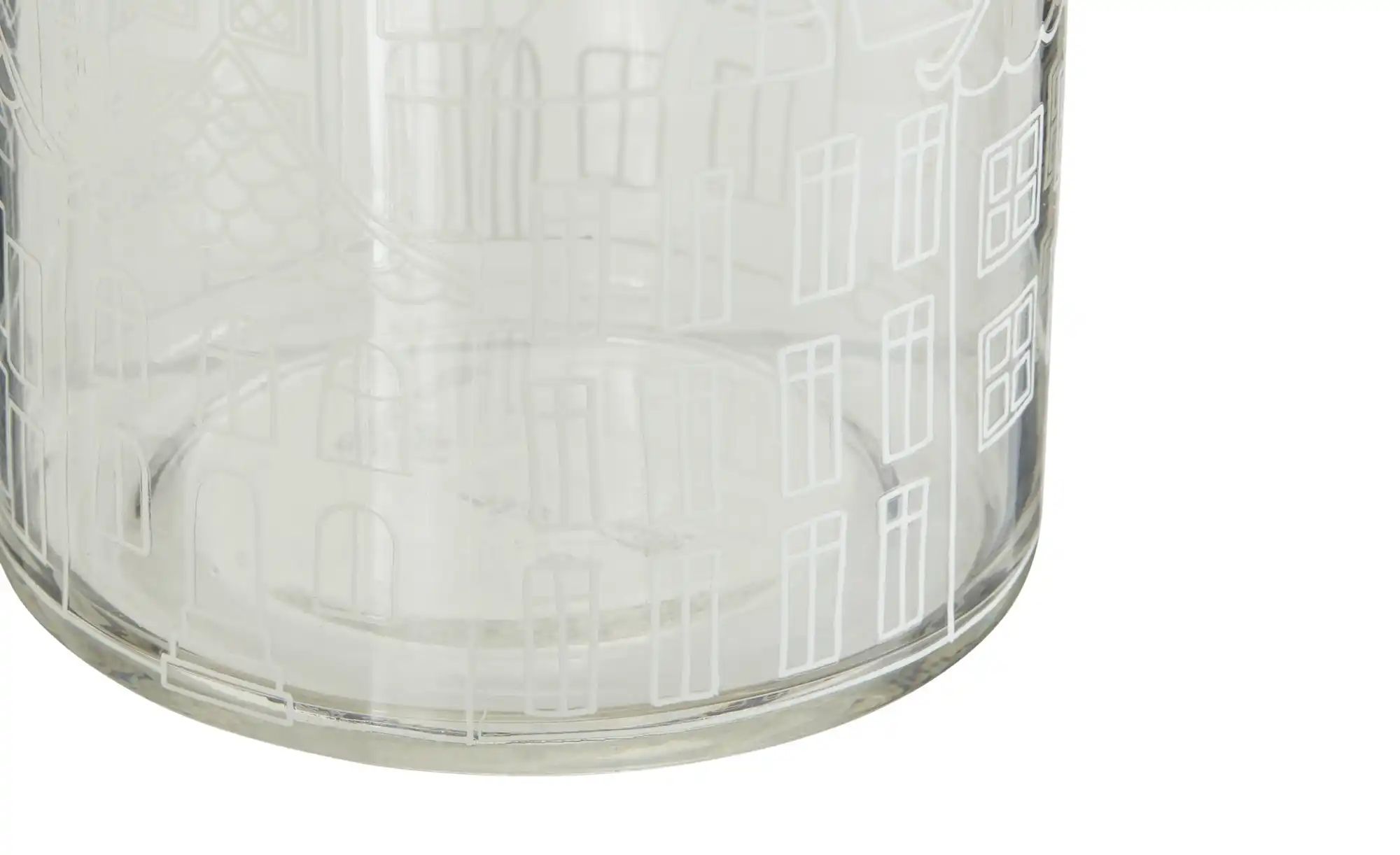 HOME STORY Windlicht Häuser   ¦ transparent/klar ¦ Glas ¦ Maße (cm): H: 25 günstig online kaufen