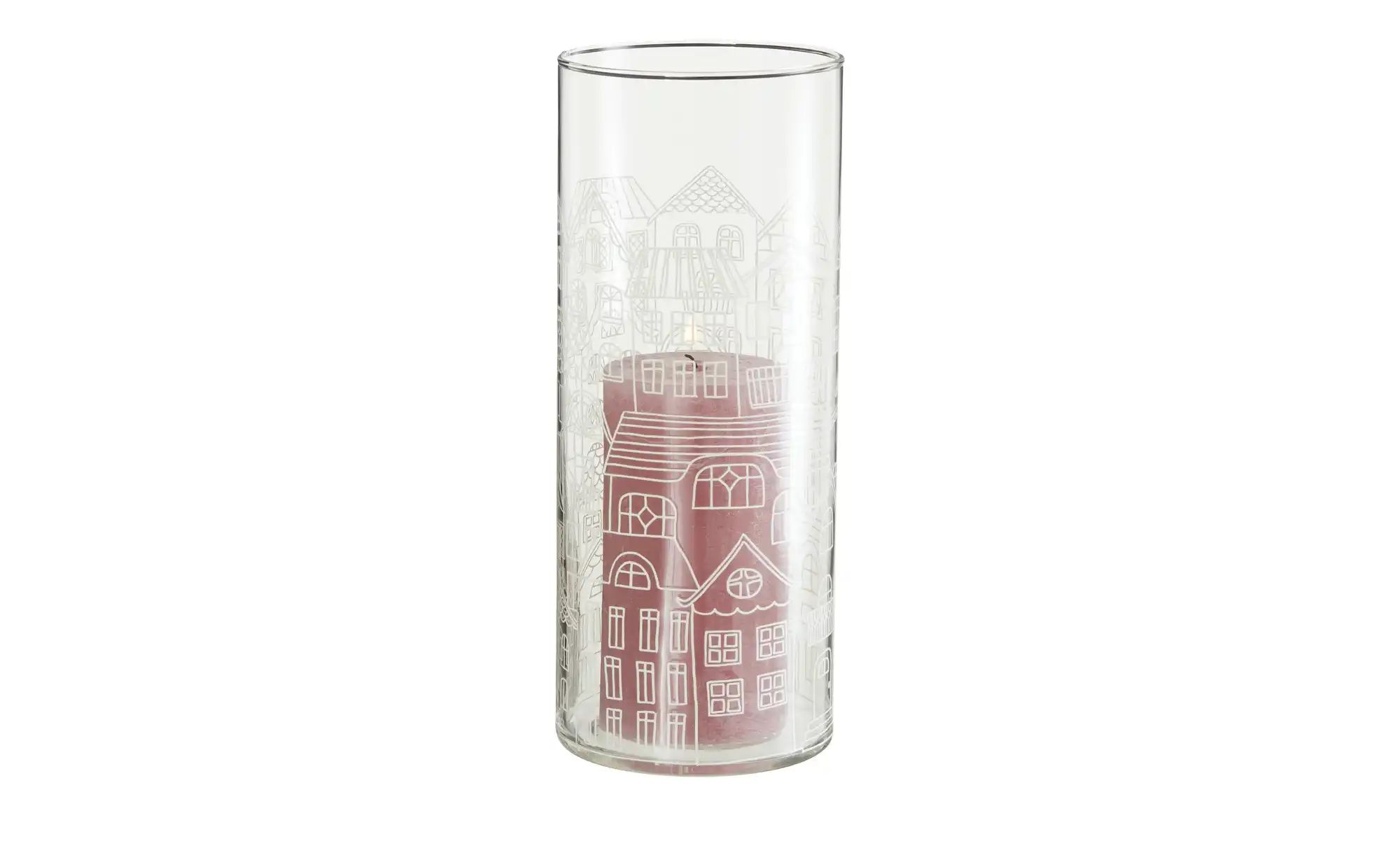 Thumbnail - HOME STORY Windlicht Häuser ¦ transparent/klar ¦ Glas ¦ Maße (cm): H: 25 Ø: 10 Weihnachten - Höffner