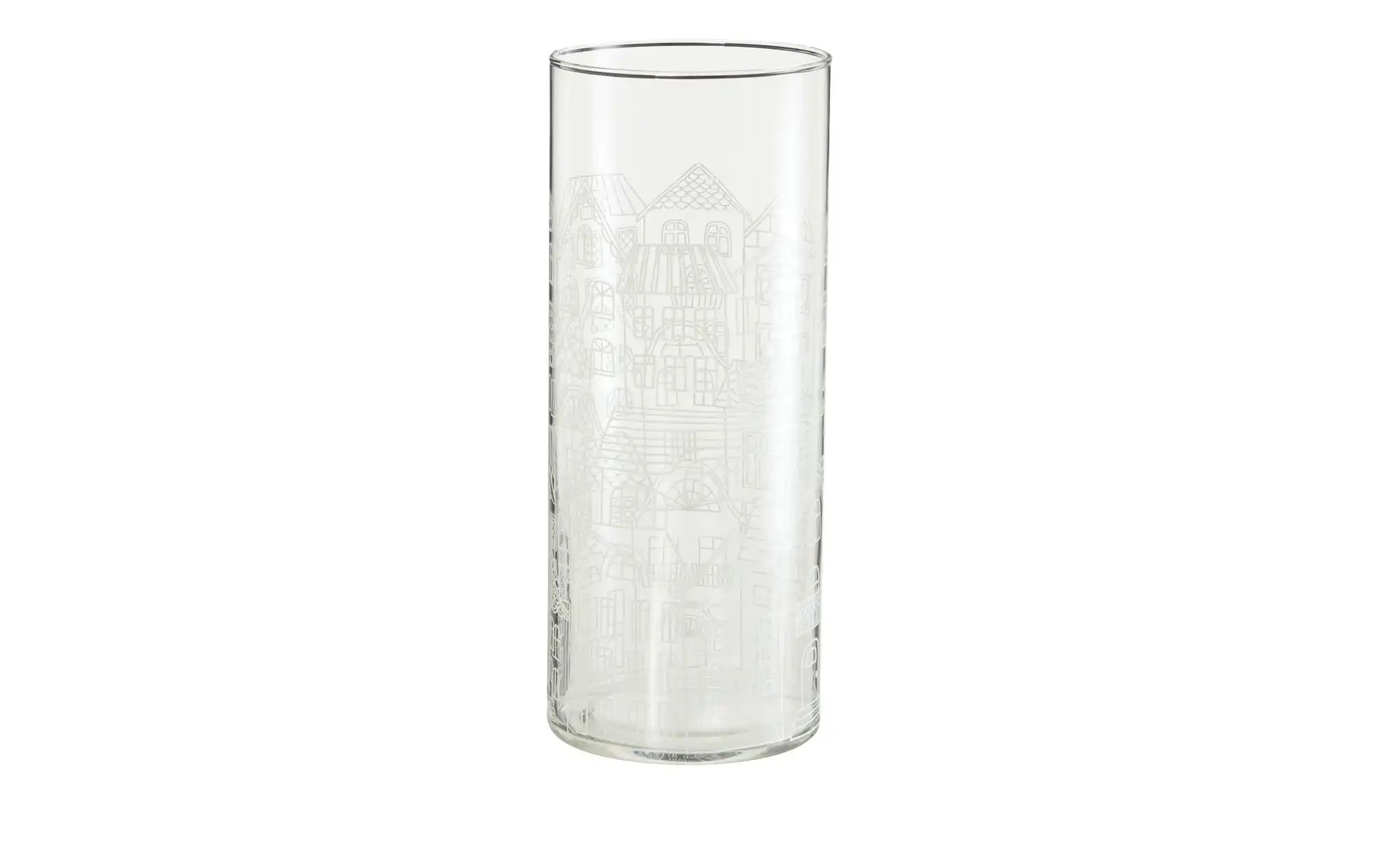 HOME STORY Windlicht Häuser   ¦ transparent/klar ¦ Glas ¦ Maße (cm): H: 25 günstig online kaufen