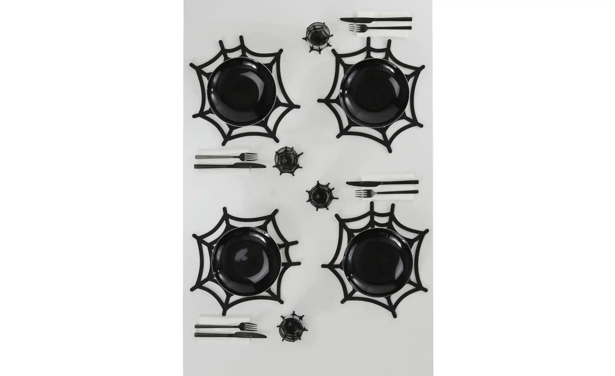 Thumbnail - Platzset Spinnennetz 4er Set ¦ schwarz ¦ Synthetik Ø: 34 Tischwäsche & Küchentextilien > Platzsets - Höffner