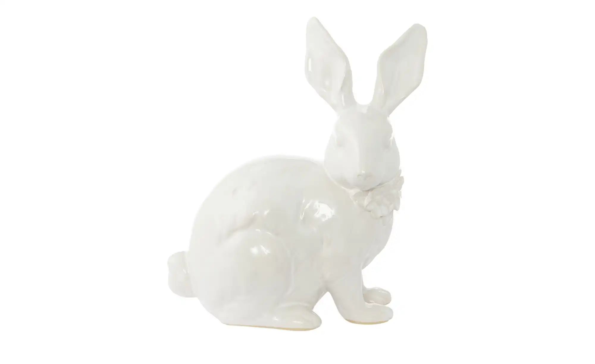 HOME STORY Deko Hase   ¦ weiß ¦ Steinzeug ¦ Maße (cm): B: 14,1 H: 17,1 T: 8 günstig online kaufen