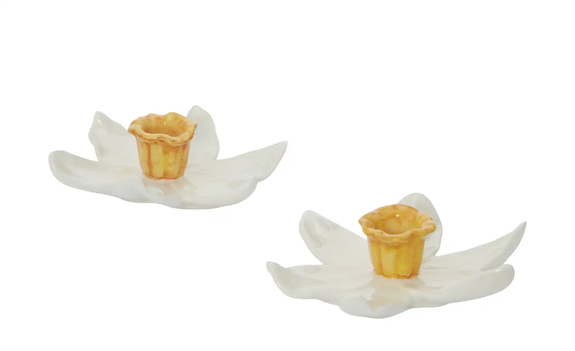 HOME STORY Kerzenhalter Blume  sortiert   ¦ weiß ¦ Dolomite ¦ Maße (cm): H: günstig online kaufen