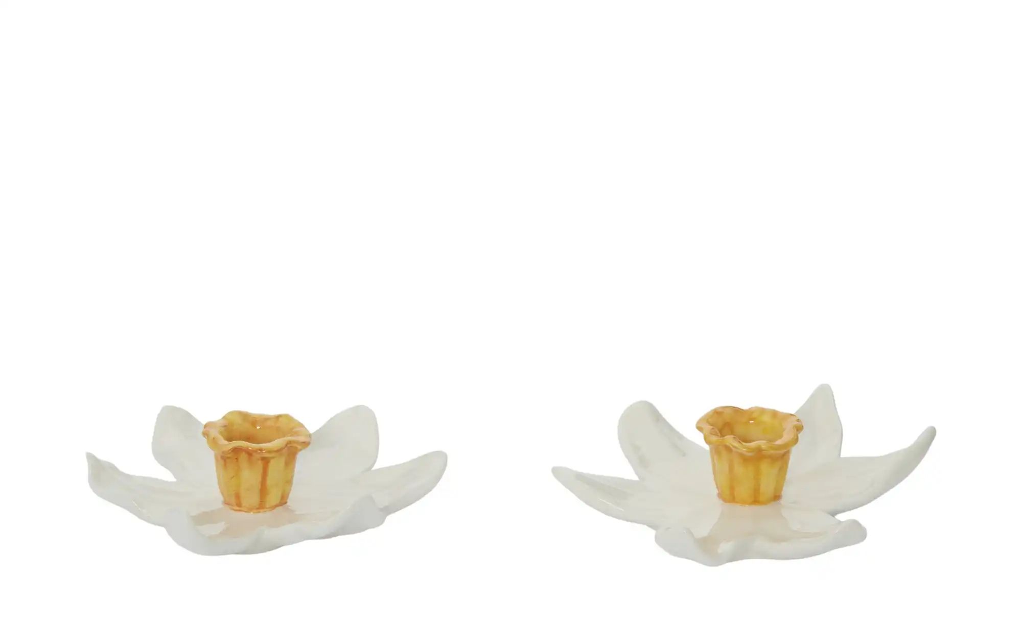 HOME STORY Kerzenhalter Blume  sortiert   ¦ weiß ¦ Dolomite ¦ Maße (cm): H: günstig online kaufen