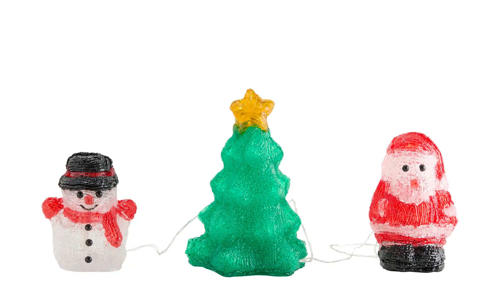 LED Weihnachtsfiguren 3er Set ¦ rot ¦ Maße (cm): B: 23 H: 21,5 T: 15.0 Lampen & Leuchten > Außenleuchten - Höffner