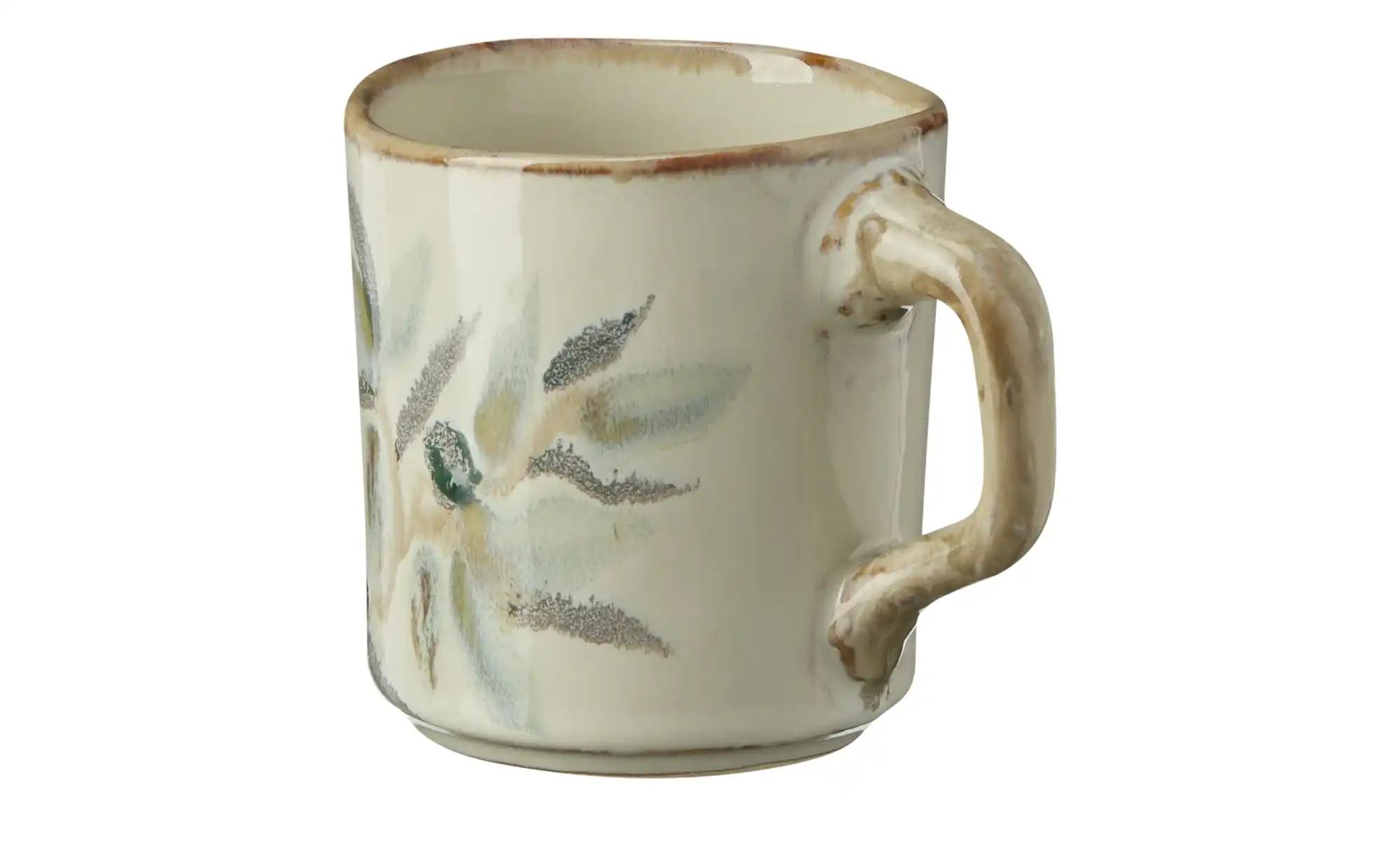 HOME STORY Tasse Olive ¦ creme ¦ Steinzeug/Steingut ¦ Maße (cm): H: 10  Ø: günstig online kaufen