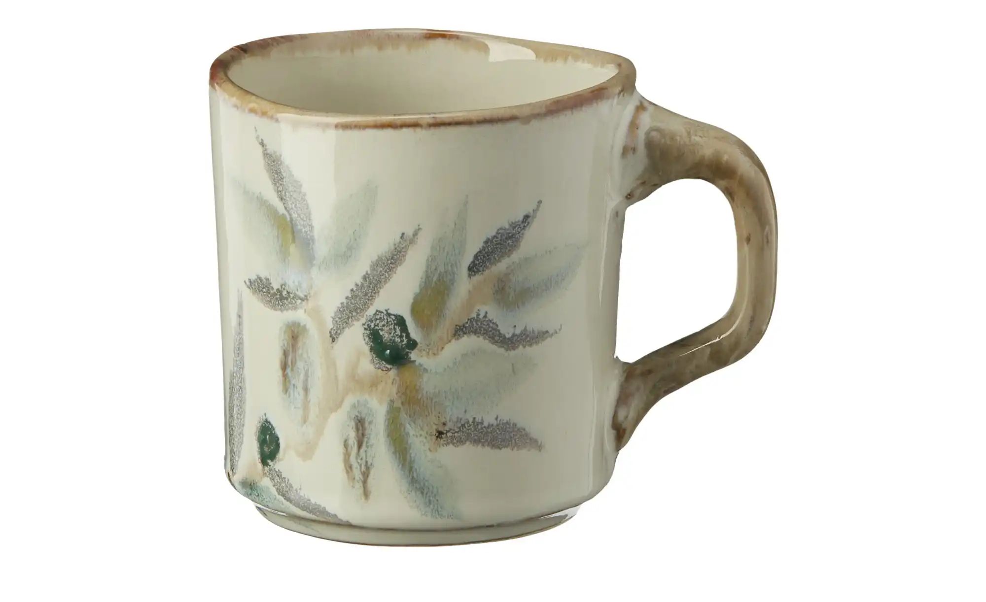 HOME STORY Tasse Olive ¦ creme ¦ Steinzeug/Steingut ¦ Maße (cm): H: 10  Ø: günstig online kaufen