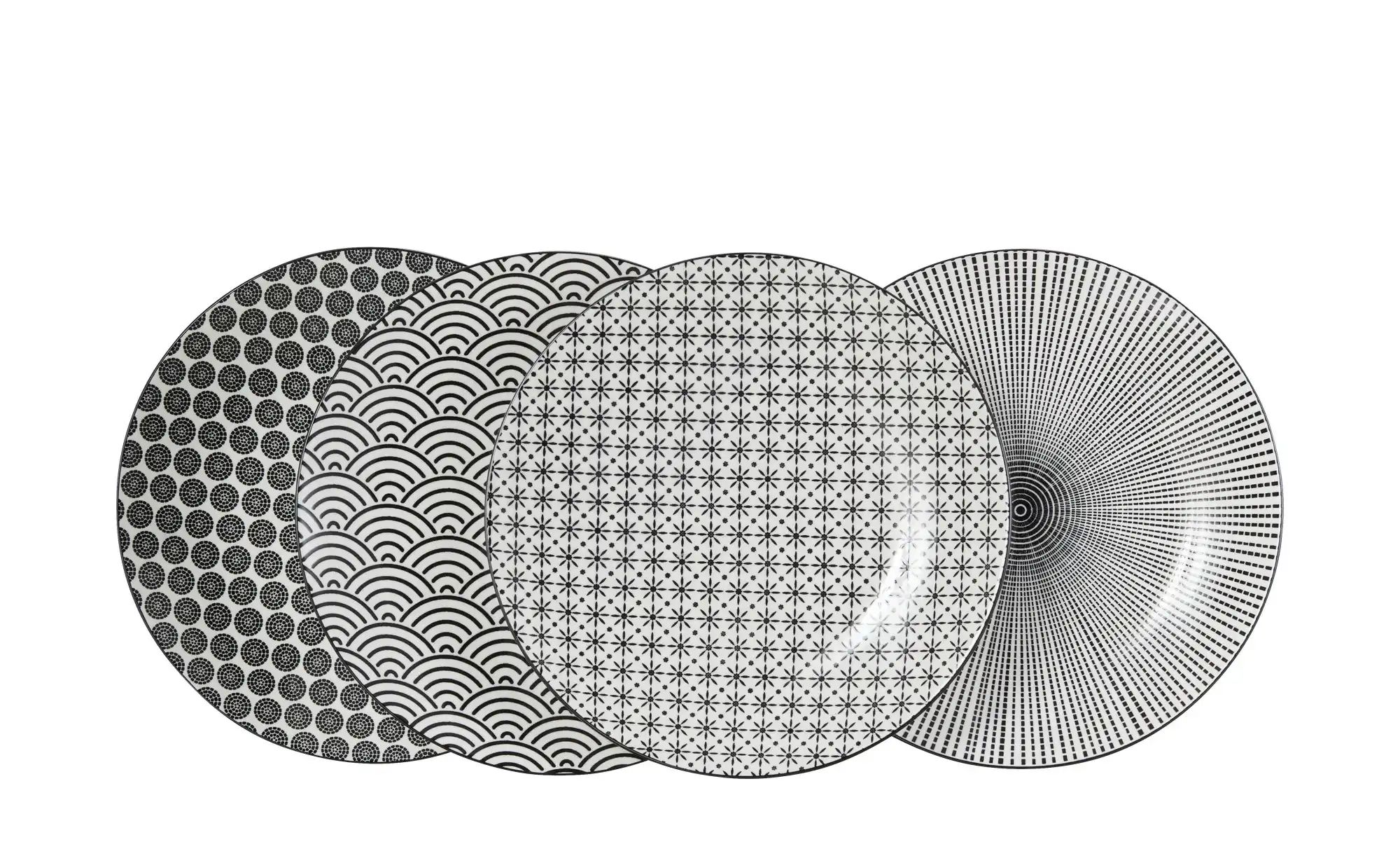 KHG Speiseteller 4er Set Vario ¦ schwarz ¦ Porzellan ¦ Maße (cm): H: 2,5  Ø günstig online kaufen