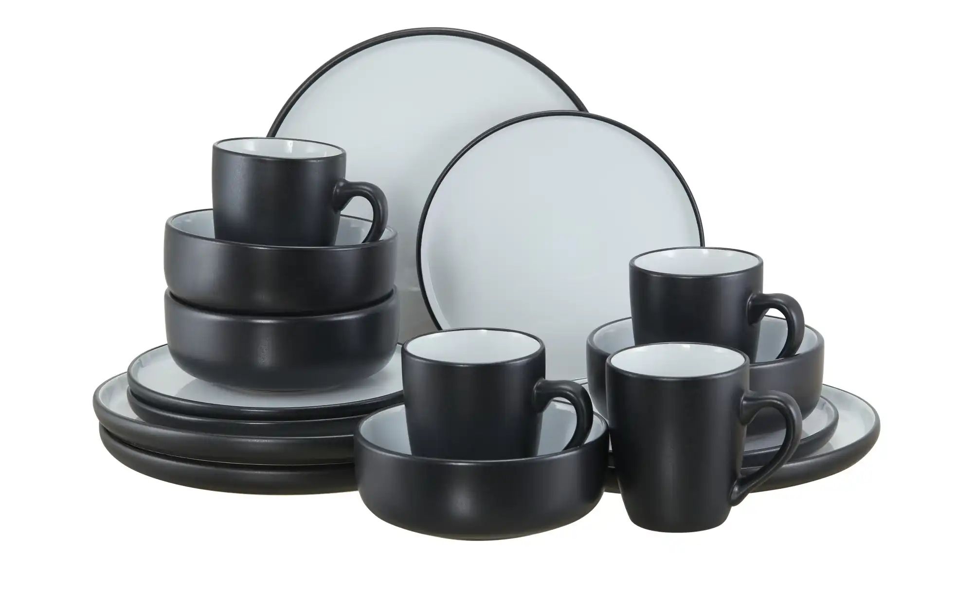 Peill+Putzler Kombiservice  16-teilig  Sardara ¦ schwarz ¦ Steinzeug/Steing günstig online kaufen