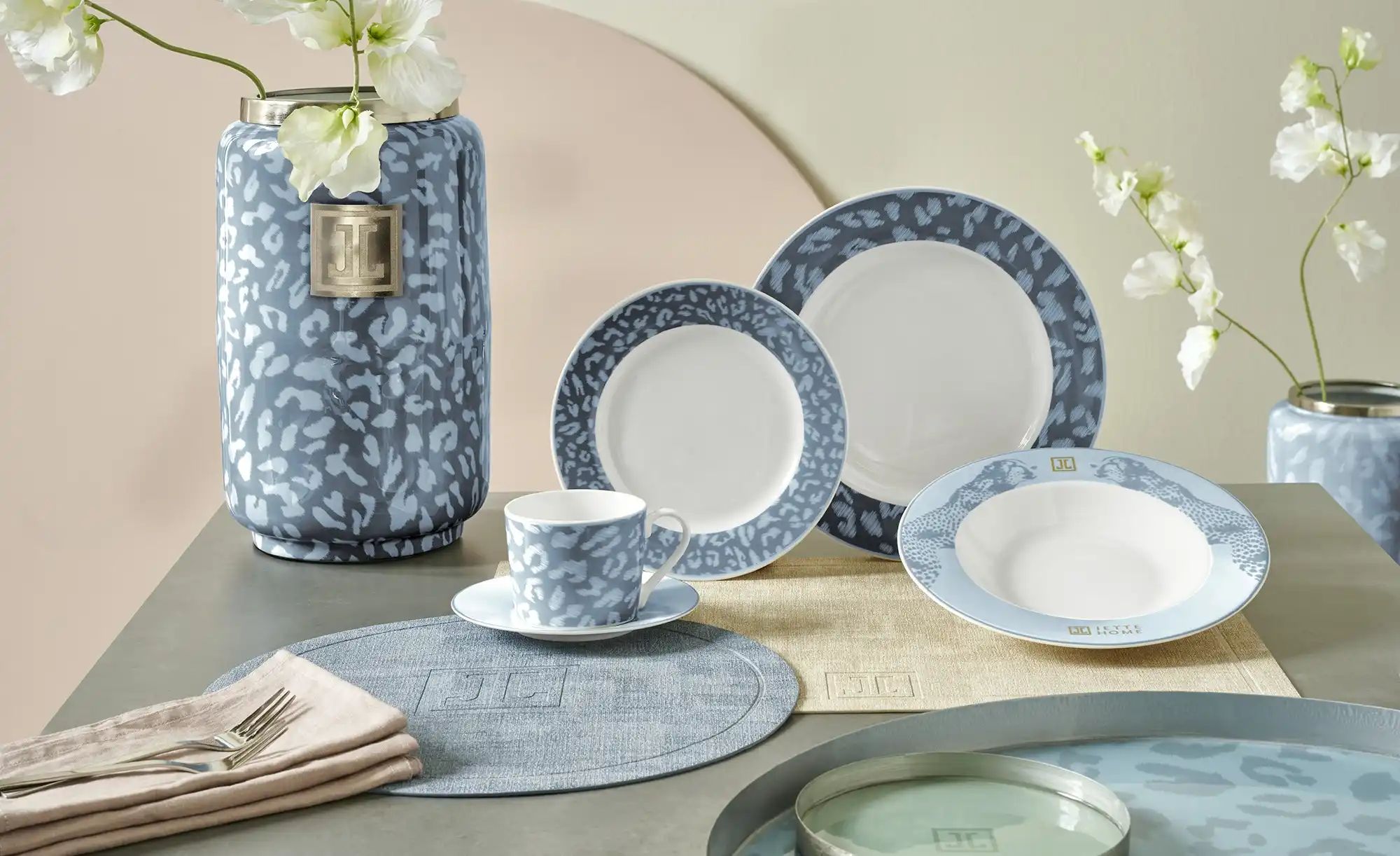 Jette Home Kombigeschirr  Jette ¦ blau ¦ Porzellan ¦ Maße (cm): B: 21 H: 25 günstig online kaufen