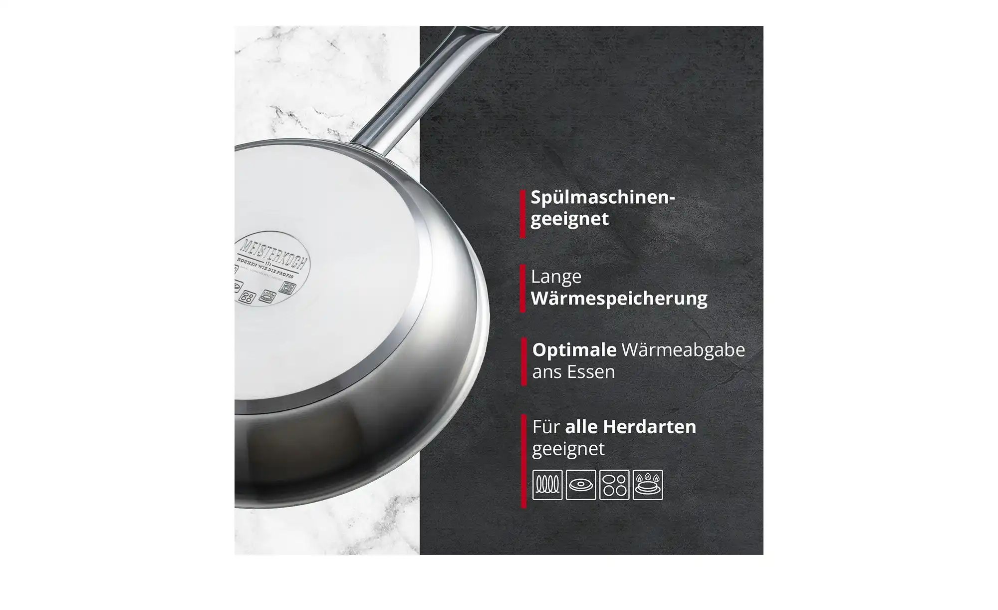 Thumbnail - Meisterkoch Edelstahlpfanne tief Ø 28 cm  CELSUS ¦ silber ¦ Edelstahl ¦ Maße (cm): H: 6,5  Ø: 28 Töpfe & Pfannen & Zubeh...