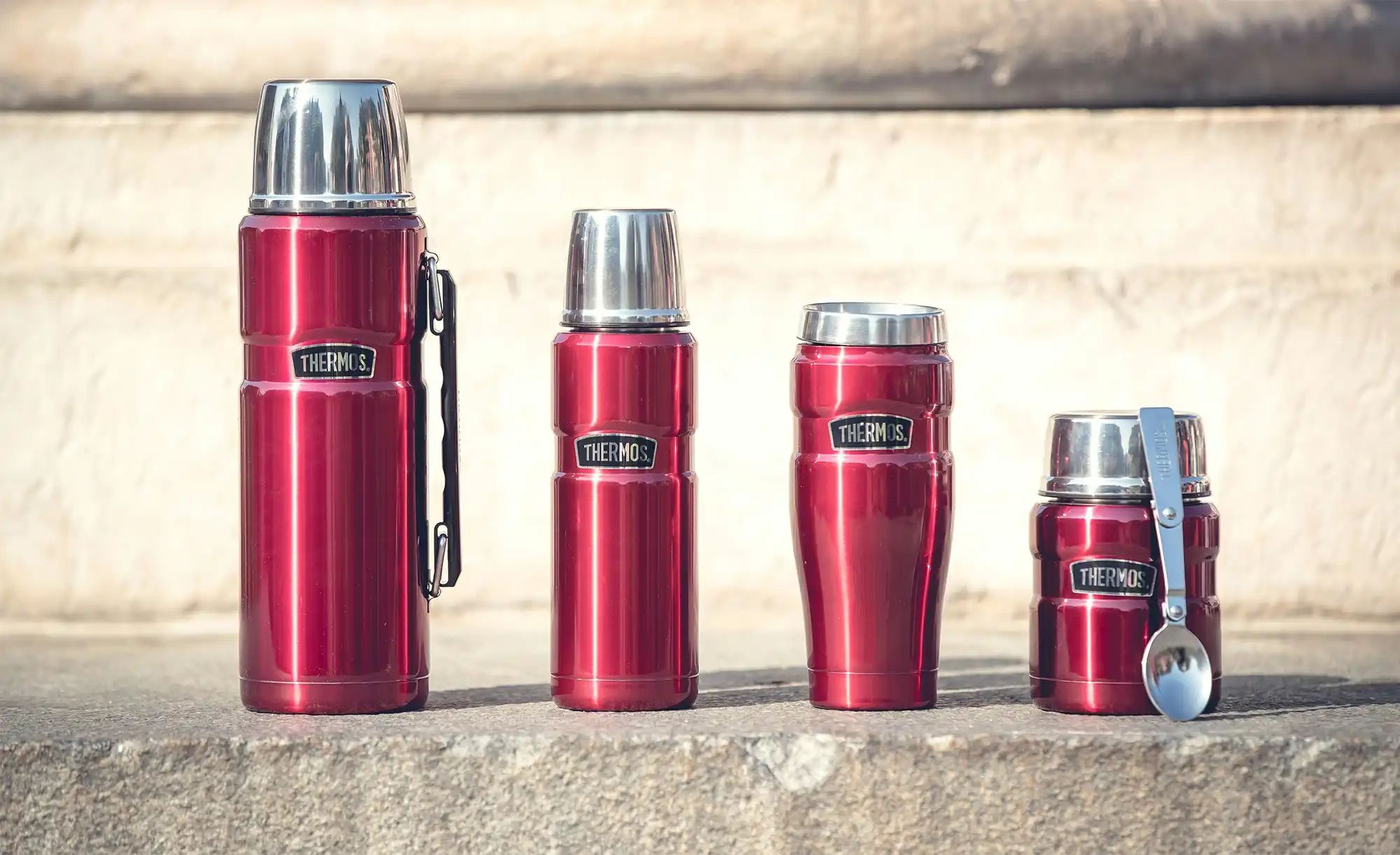 THERMOS Isolierflasche  STAINLESS KING ¦ rot ¦ Edelstahl Kaffee & Tee > Kaf günstig online kaufen