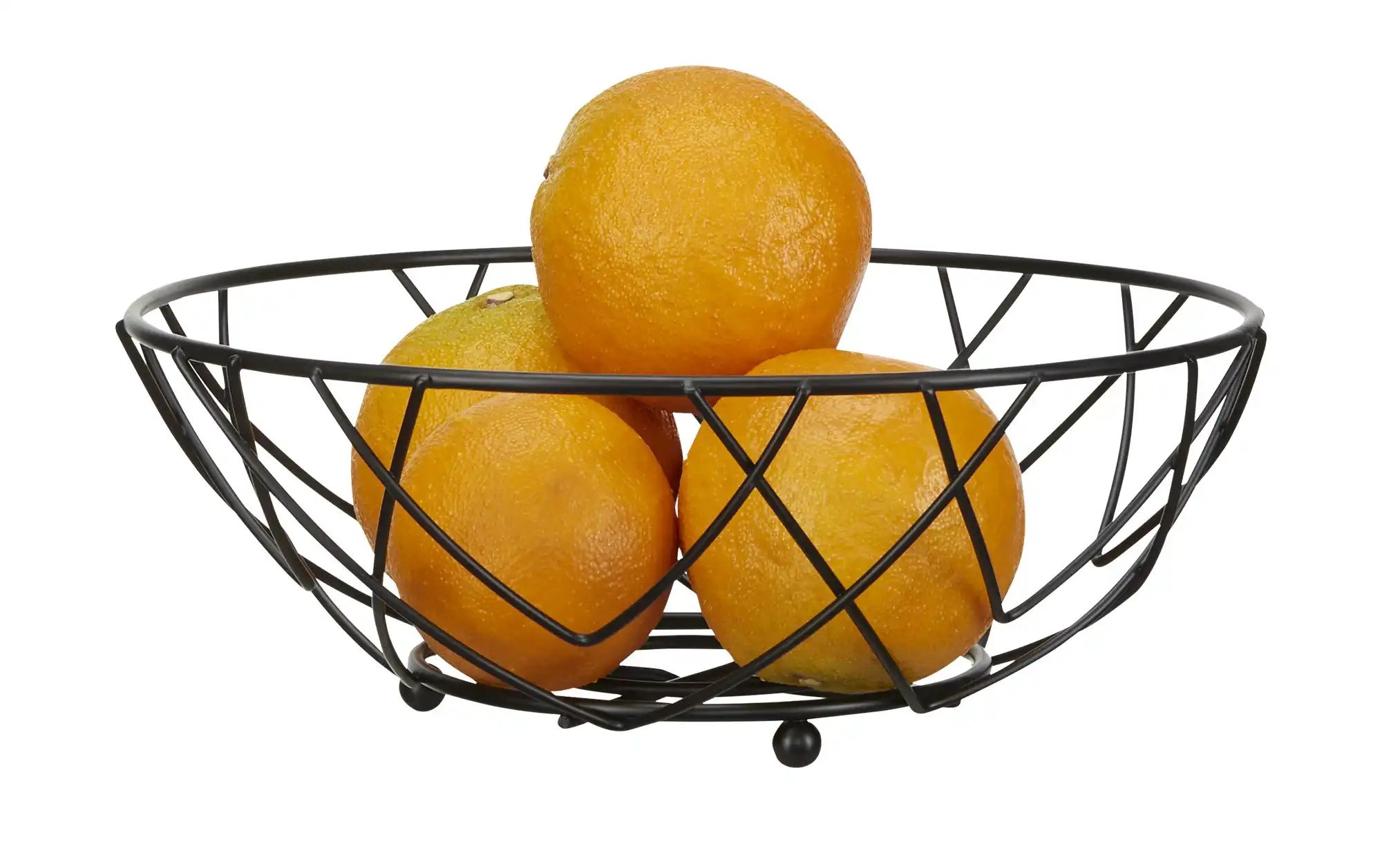 KHG Obstkorb rund   ¦ schwarz ¦ Edelstahl ¦ Maße (cm): H: 11  Ø: 30 Küchenz günstig online kaufen