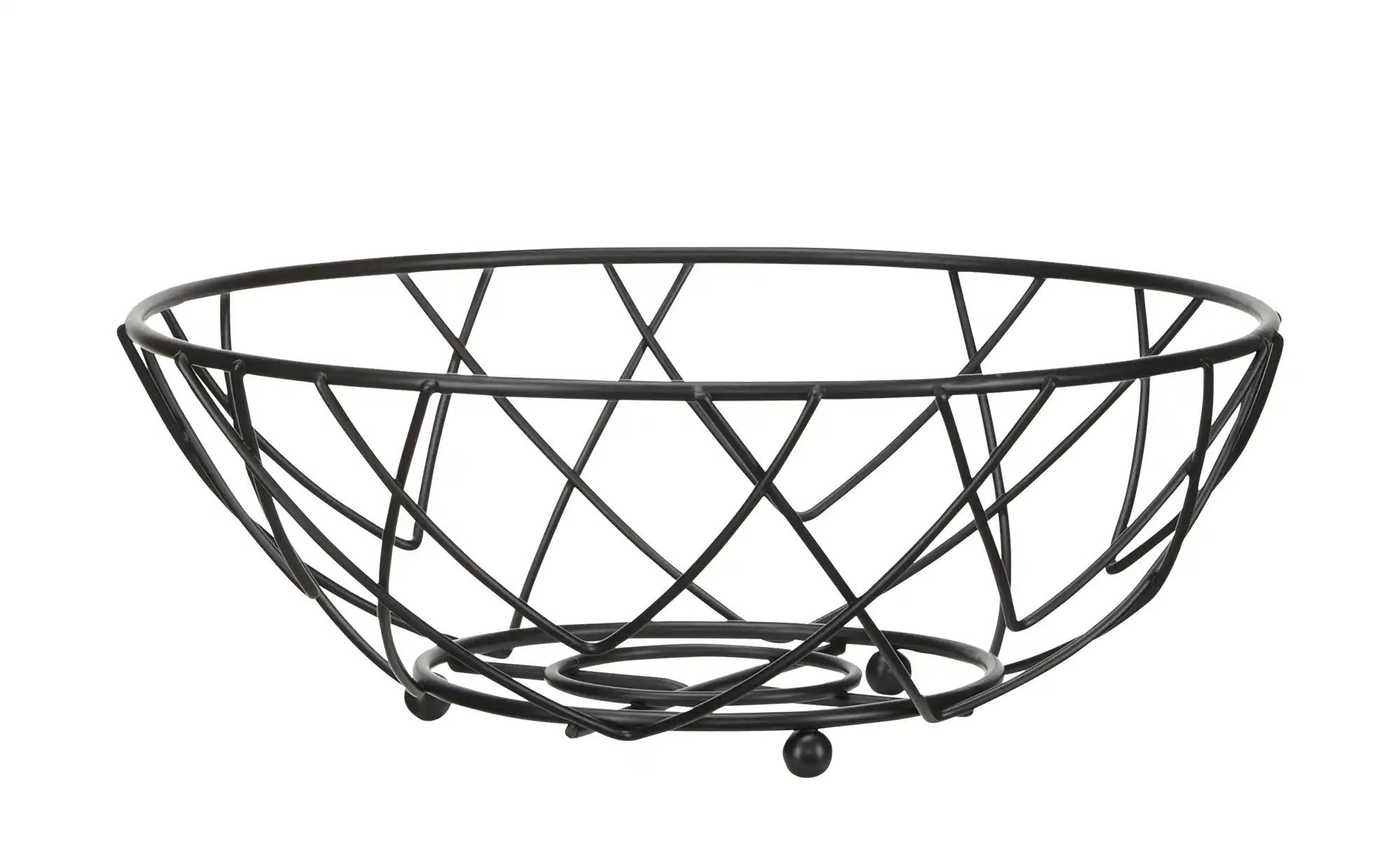 KHG Obstkorb rund   ¦ schwarz ¦ Edelstahl ¦ Maße (cm): H: 11  Ø: 30 Küchenz günstig online kaufen