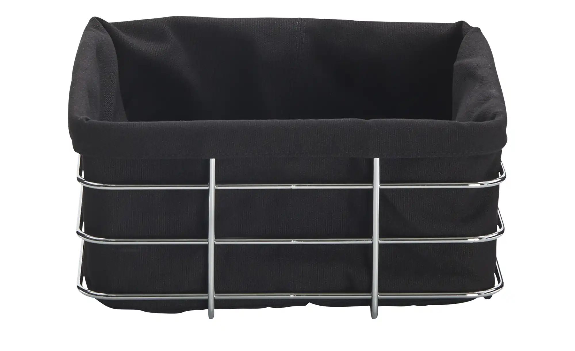 KHG Brotkorb   ¦ schwarz ¦ Edelstahl,Textil ¦ Maße (cm): B: 23 H: 21,5 T: 1 günstig online kaufen