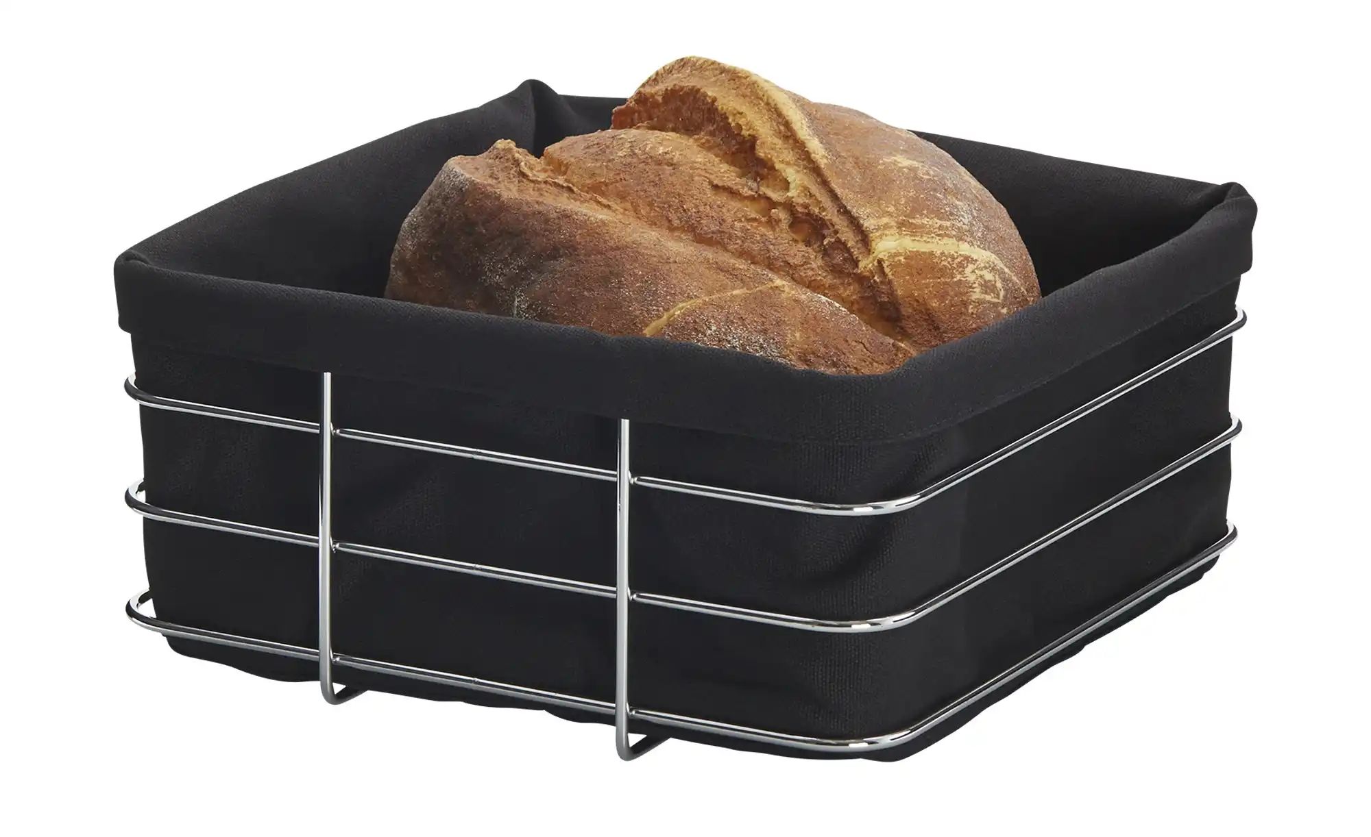 Thumbnail - KHG Brotkorb   ¦ schwarz ¦ Edelstahl,Textil ¦ Maße (cm): B: 23 H: 21,5 T: 11.0 Küchenzubehör & Helfer > Brot Aufbewahrun...