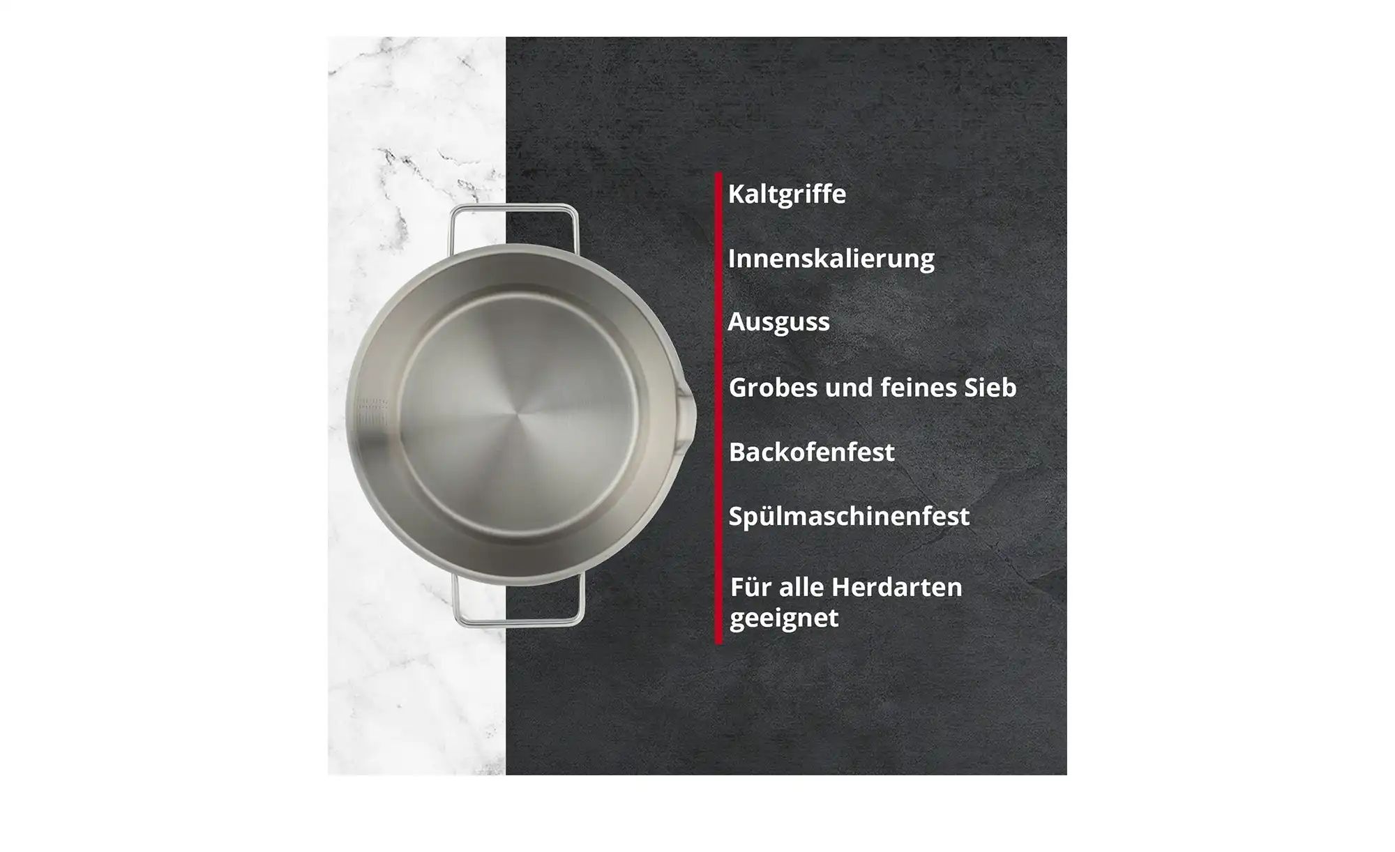 Meisterkoch Bratentopf  KONUS ¦ silber ¦ Edelstahl ¦ Maße (cm): H: 15,5  Ø: günstig online kaufen