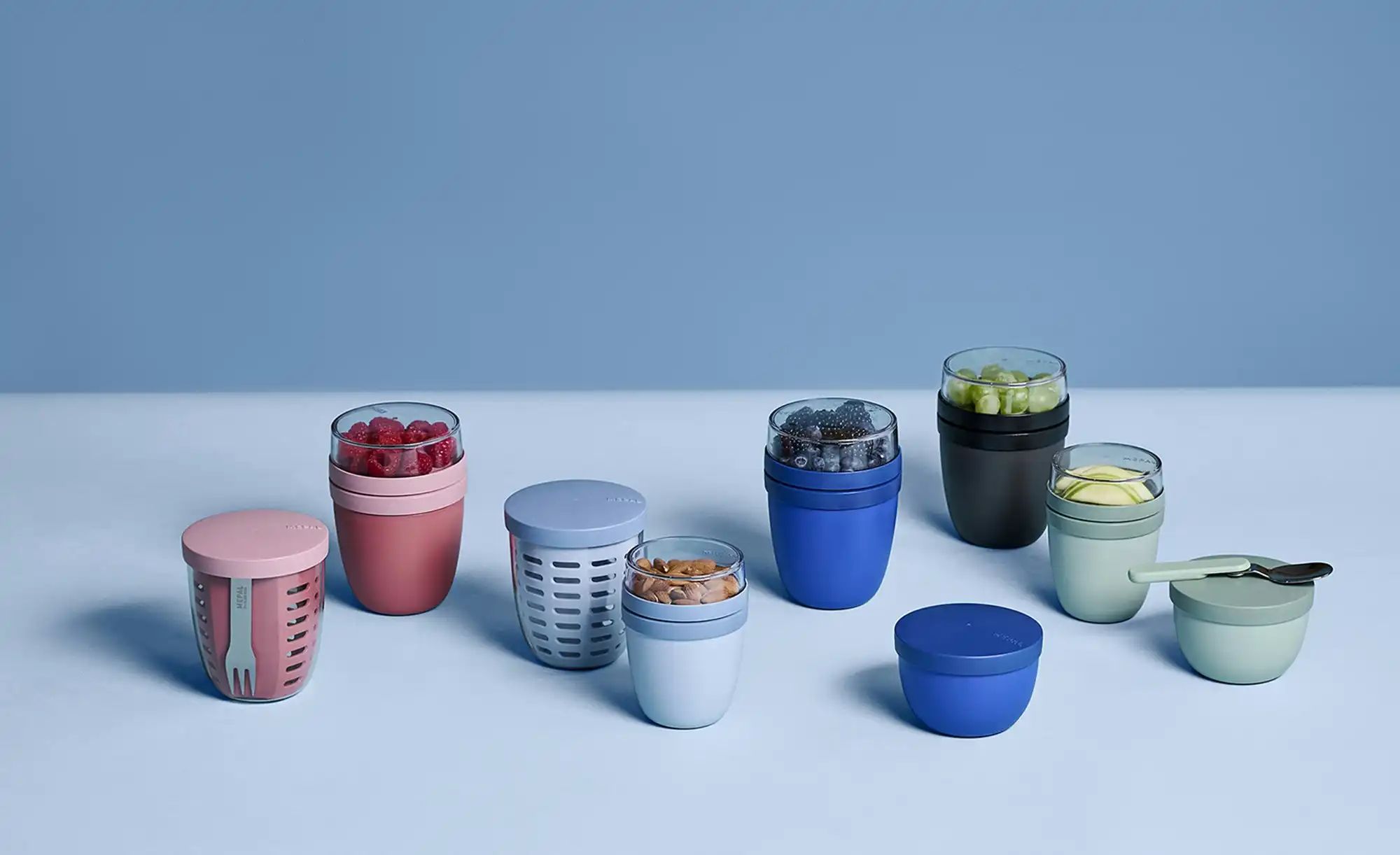 Mepal Snackpot "To Go"  Ellipse ¦ blau ¦ Kunststoff ¦ Maße (cm): H: 7,6  Ø: günstig online kaufen