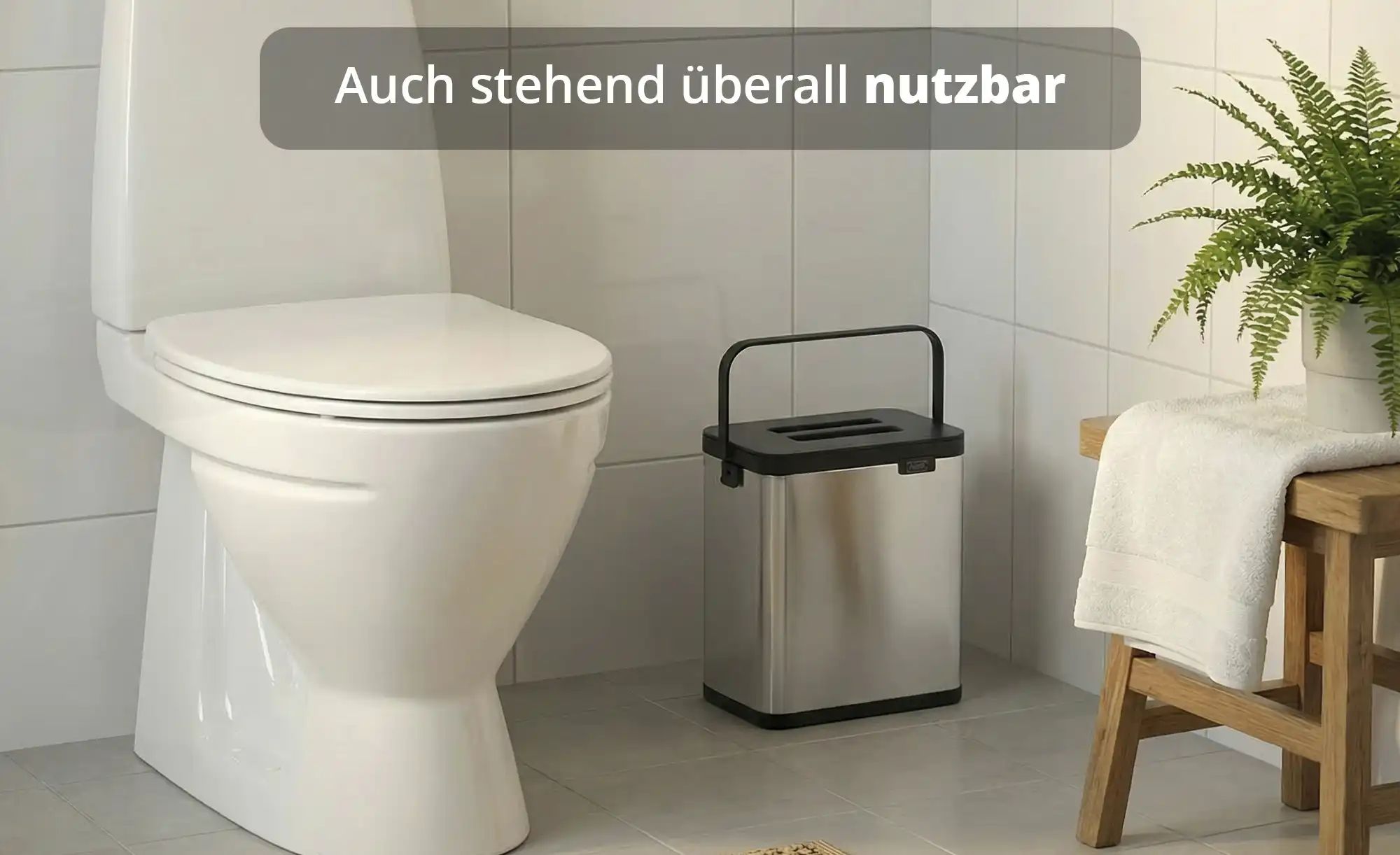 KHG Abfalleimer   ¦ silber ¦ Kunststoff ¦ Maße (cm): B: 20,5 H: 21 T: 13.0 günstig online kaufen