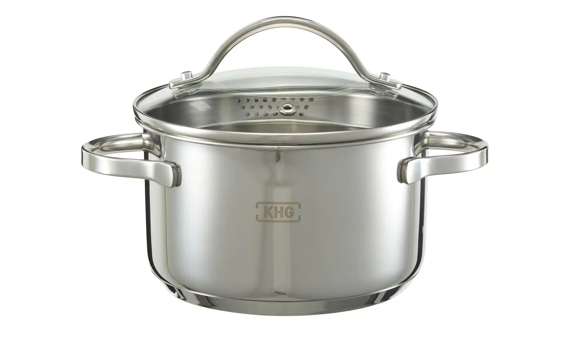 KHG Kochtopf mit Ausguß   ¦ silber ¦ Edelstahl ¦ Maße (cm): H: 9,5  Ø: 16 T günstig online kaufen